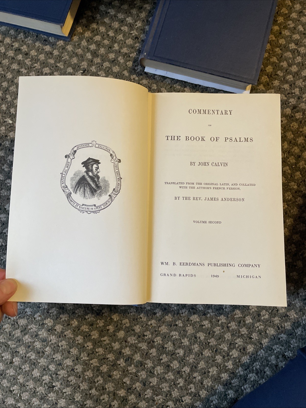 Calvin’s Commentary on Palms 5 Volume Set Eerdmans 1949 Hardback