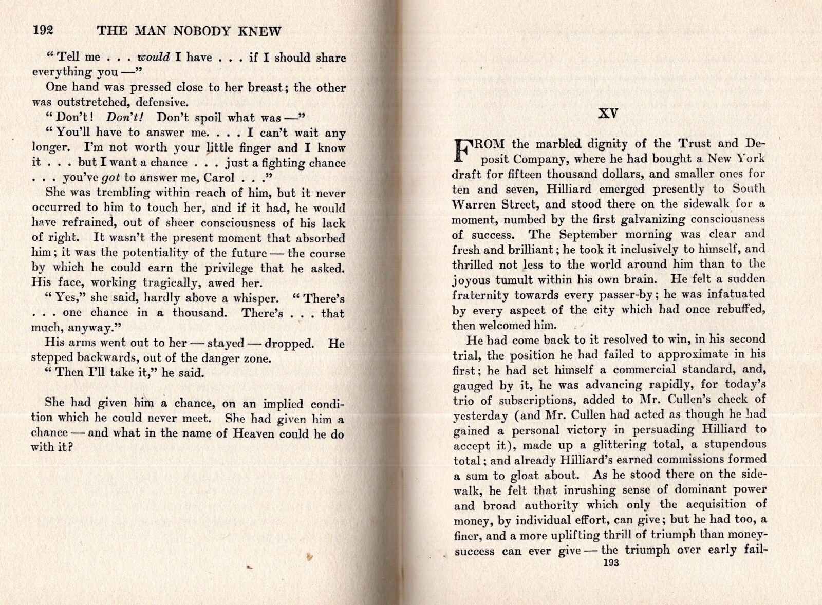 The MAN That NOBODY KNEW 1919 Hardcover Post-WWI 315 pages HOLSWORTHY HALL