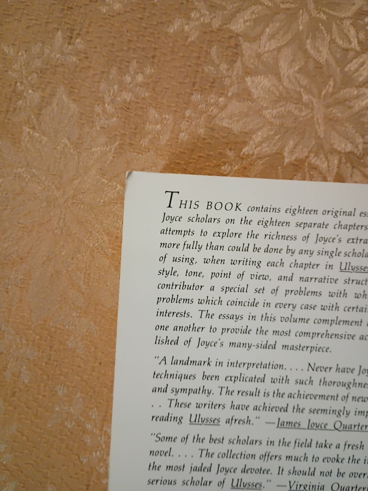 James Joyce’s Ulysses Critical Essays 1977 UC Press Paperback Printing Book