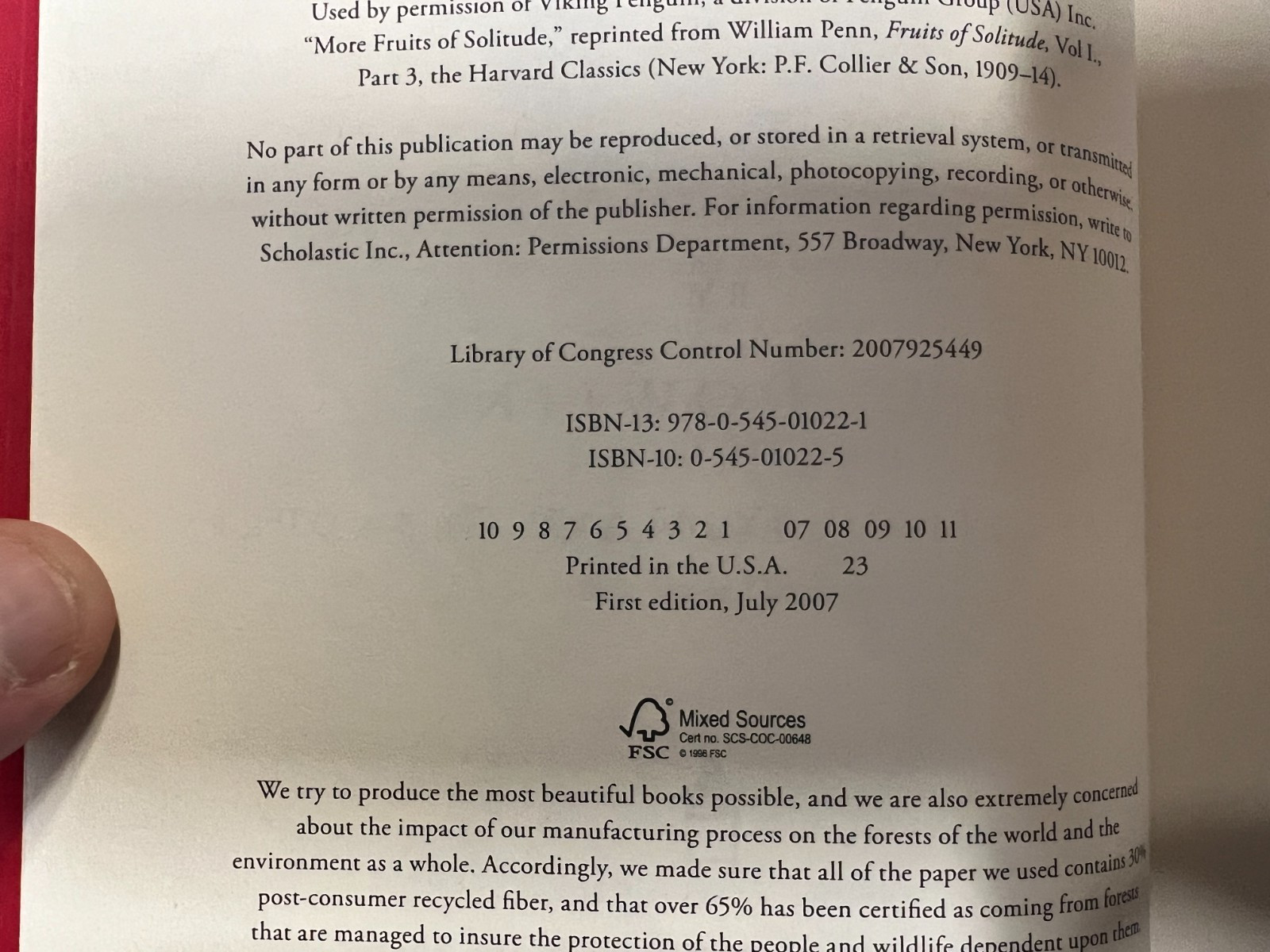 HARRY POTTER AND THE DEATHLY HALLOWS ~ 1ST/1ST PG 759 ERROR WITH 4 BLANK PAGES