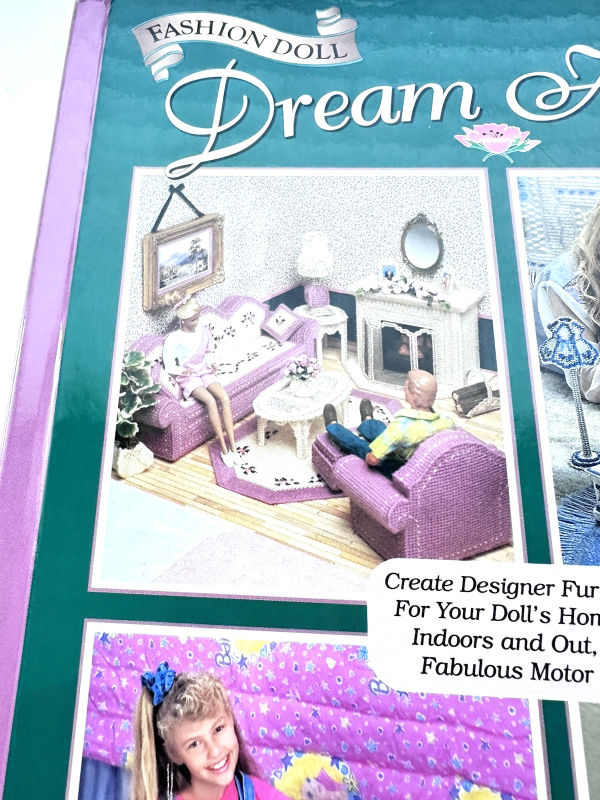 Vtg Fashion Doll Dream House Plastic Canvas Book 1996 1st Edtion Hard Cover EUC
