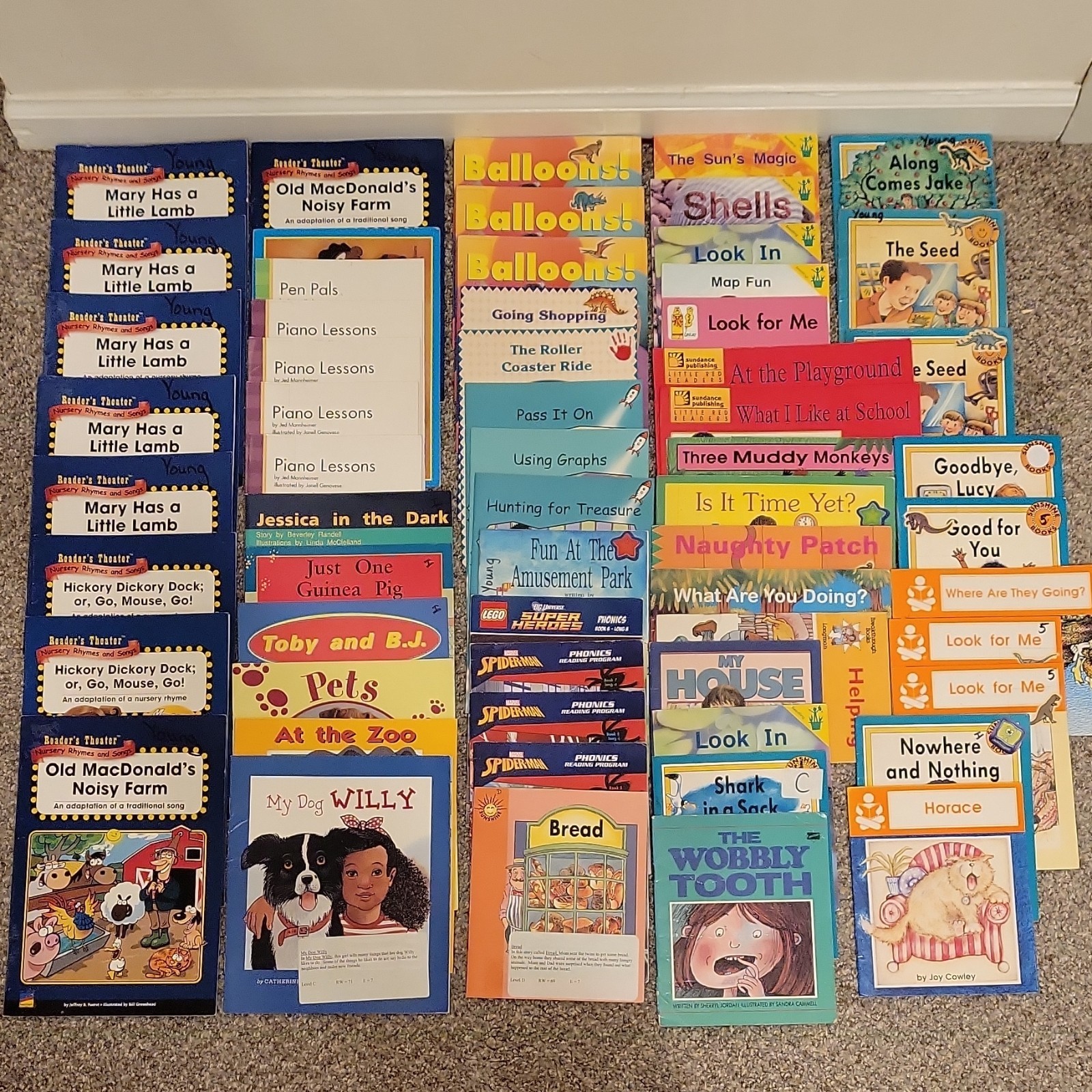 Children’s Early Reader Illustrated Paperback Books Lot of 60 Ages 4-8 Phonics