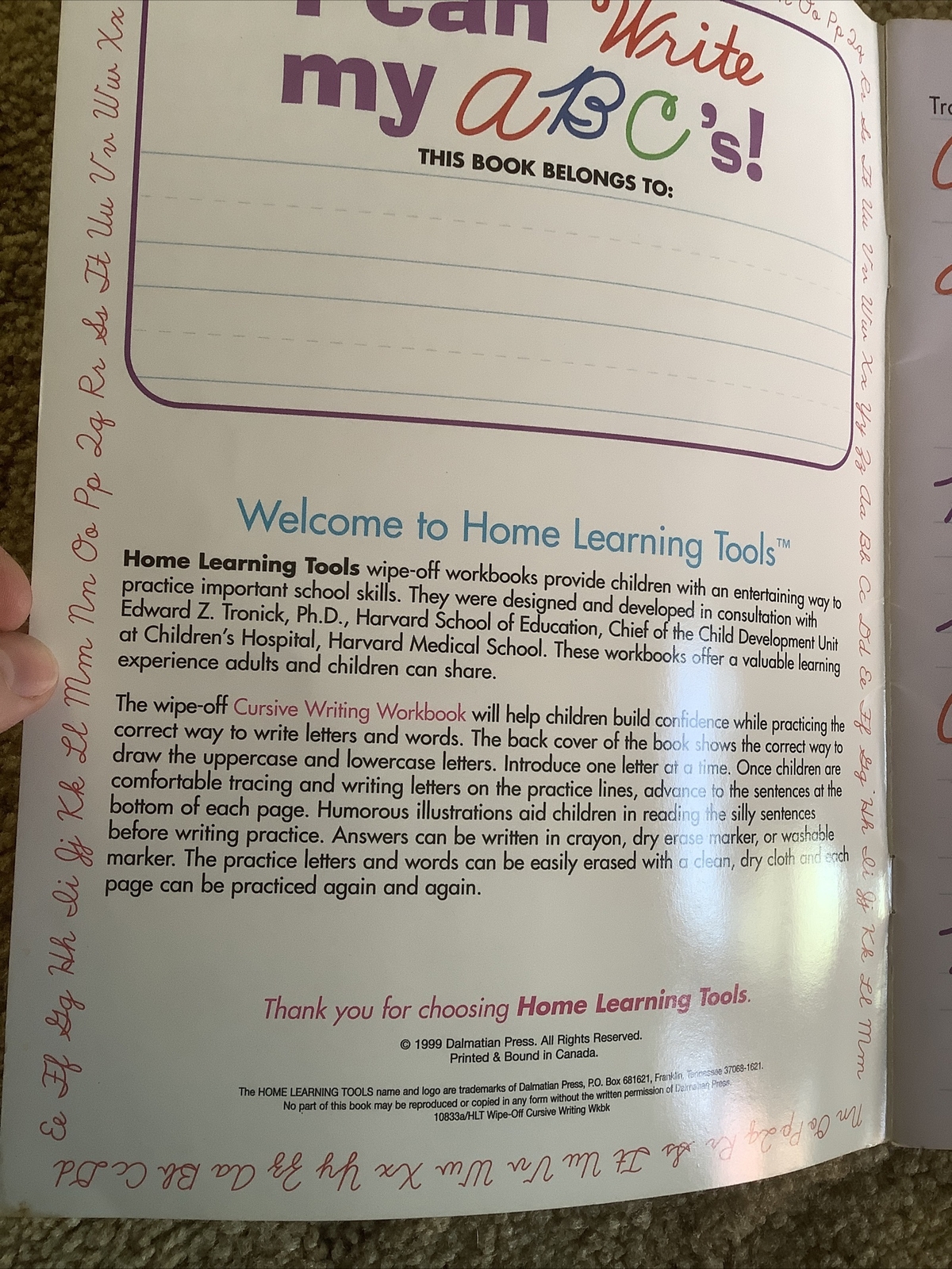 Grades 3-4 Easy Wipe-Off Cursive Writing
