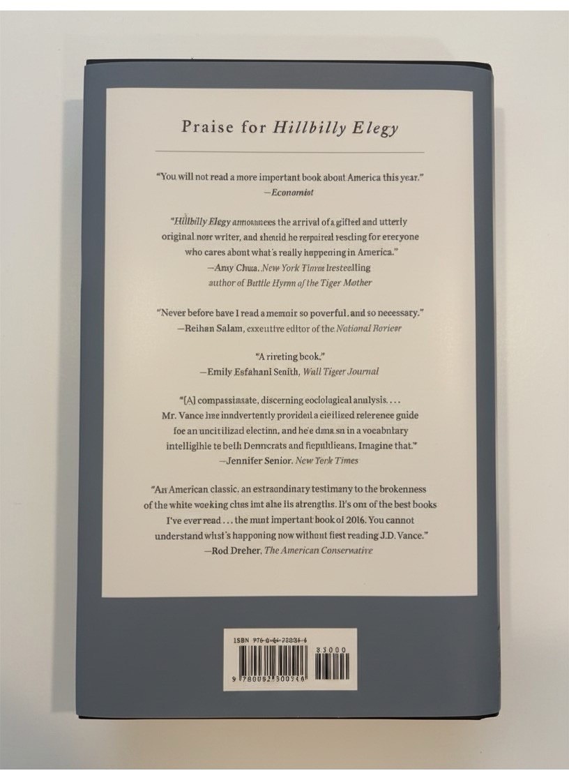 J. D. Vance Hillbilly Elegy: A Memoir of a Family & Culture in Crisis HC 2016