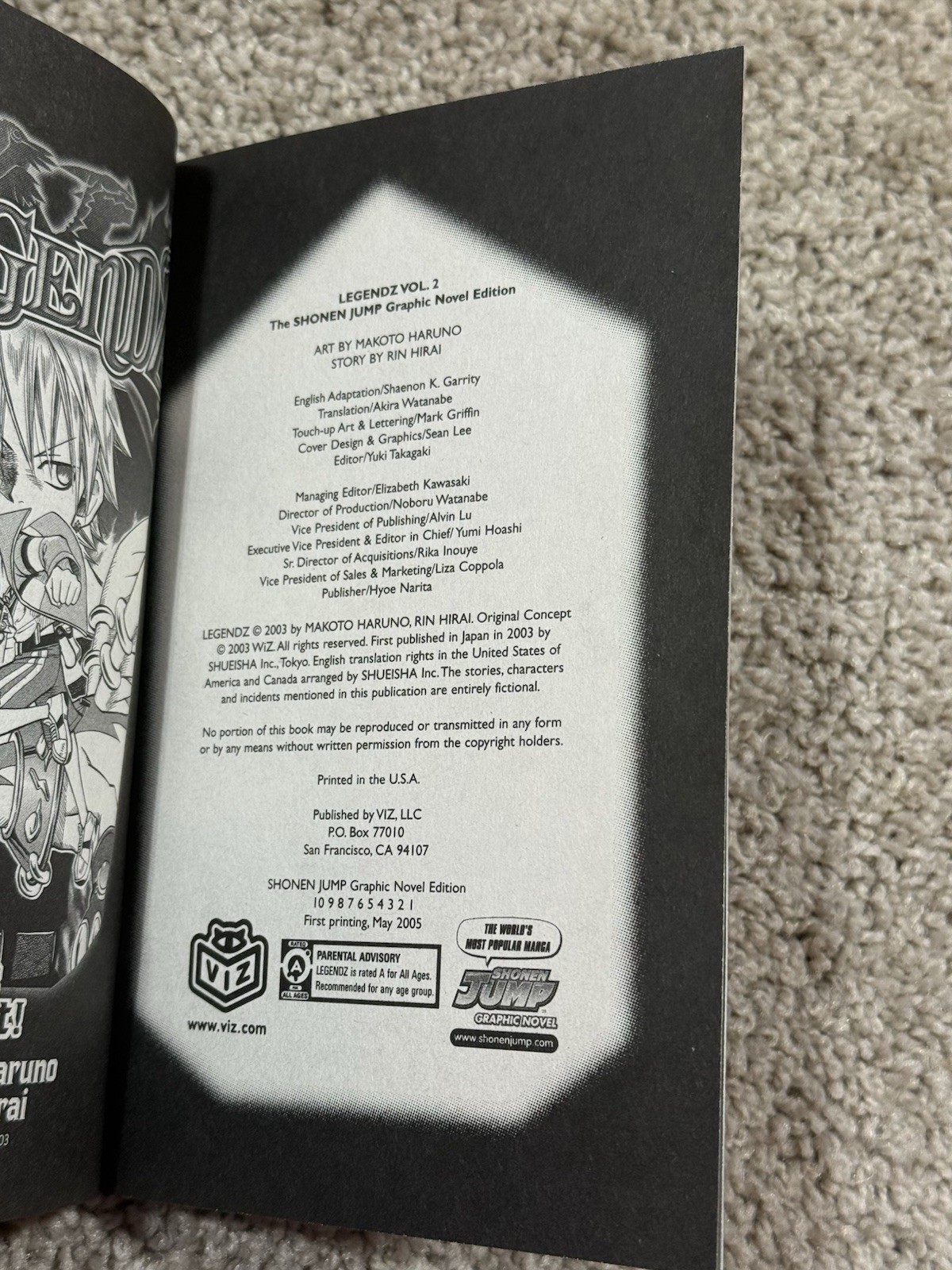 2003 Shonen Jump Legendz Manga Graphic Novel Comic Books Volumes 1, 2 & 3 Used