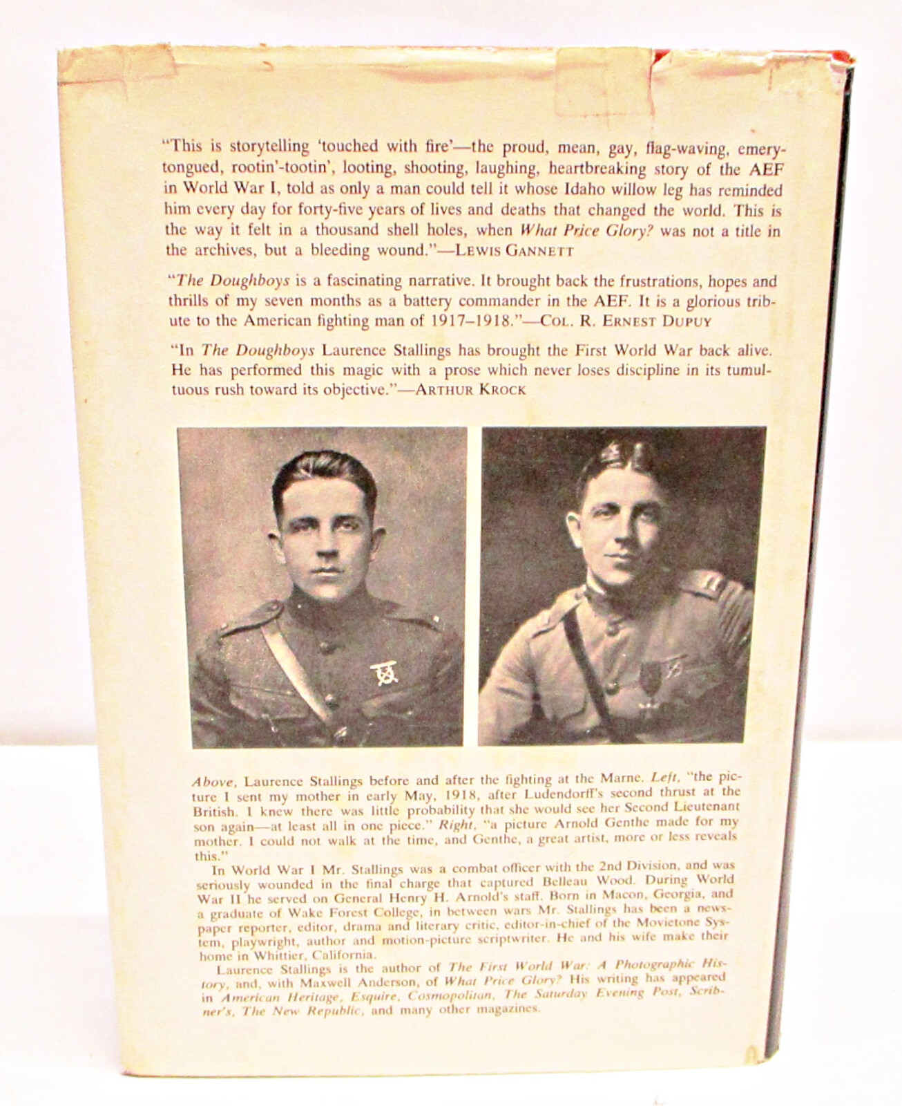 THE DOUGHBOYS The Story of AEF 1917-1918 by LAURENCE STALLINGS HCDJ 1ST/1ST WW1
