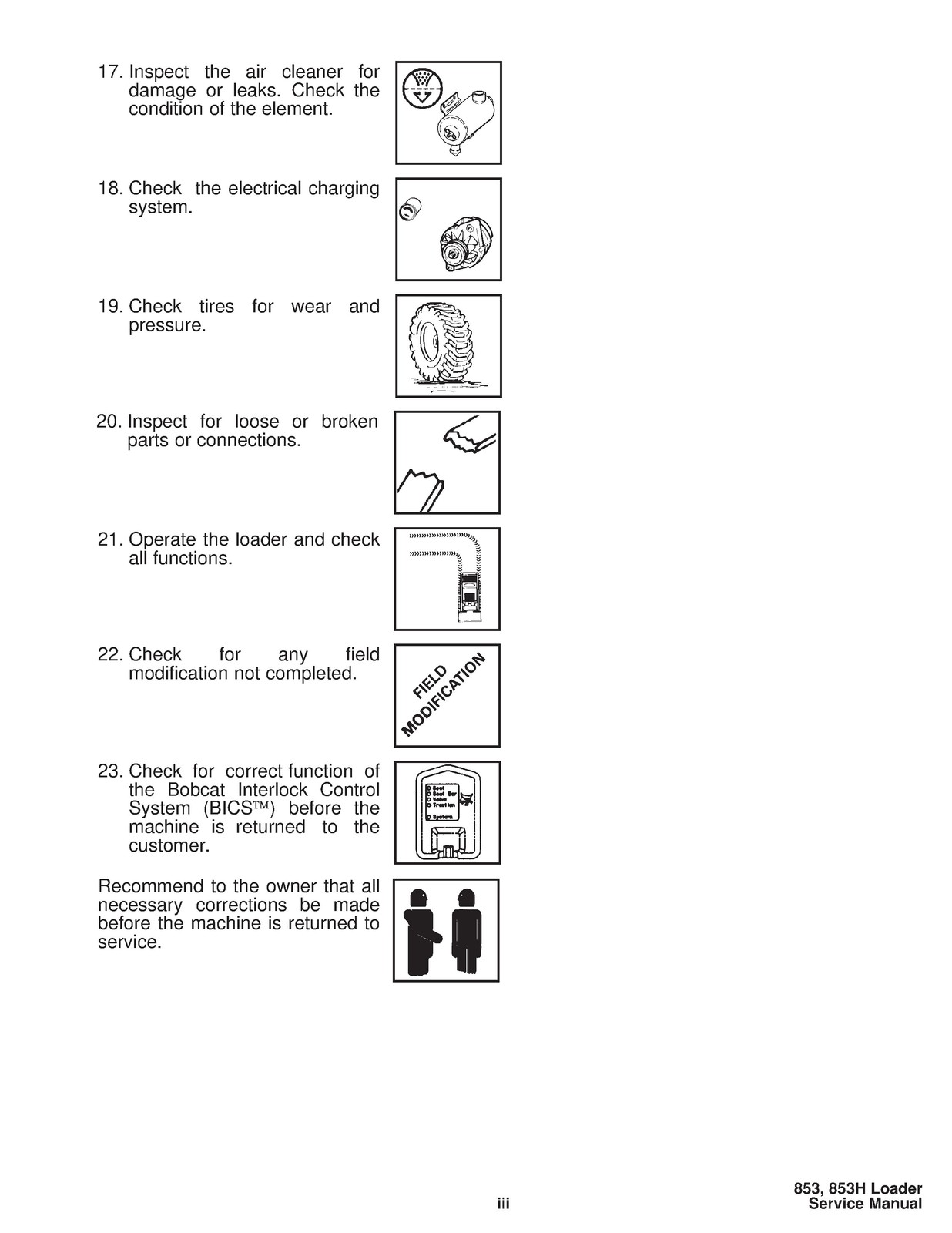 BOBCAT 853 Service Manual 1995 SN 508418001 Up – BOUND – COVERS – XL FOLDOUTS