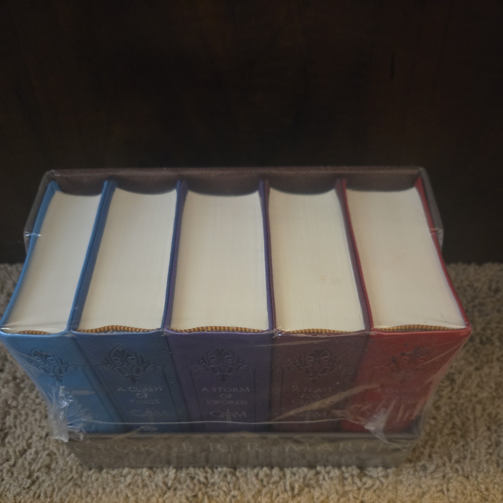 George R.R. Martin A Song of Ice and Fire Leather Cloth 5 Book Boxed Set Sealed
