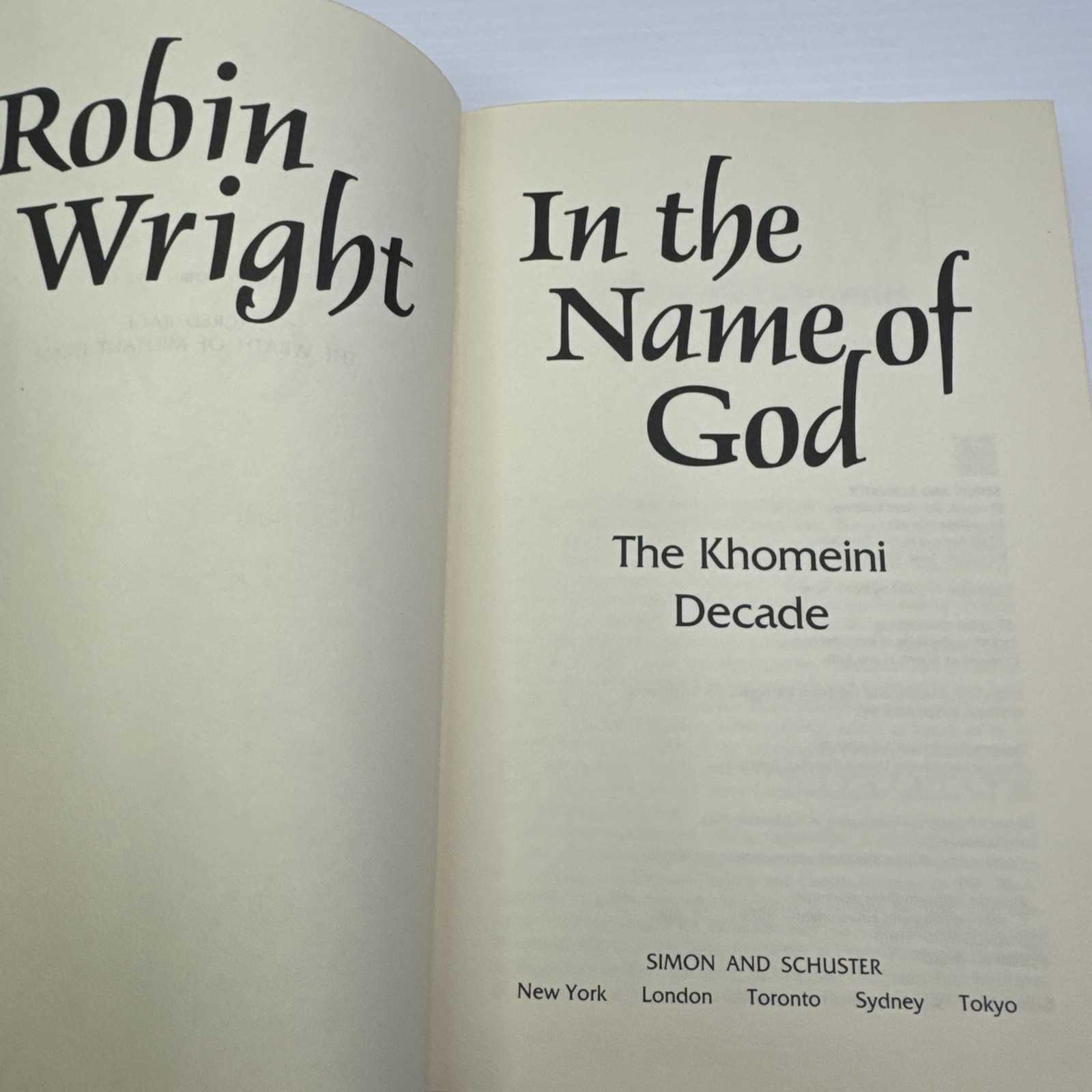 In the Name of God Robin Wright 1989 HC Iranian Revolution Islam Khomeini Era