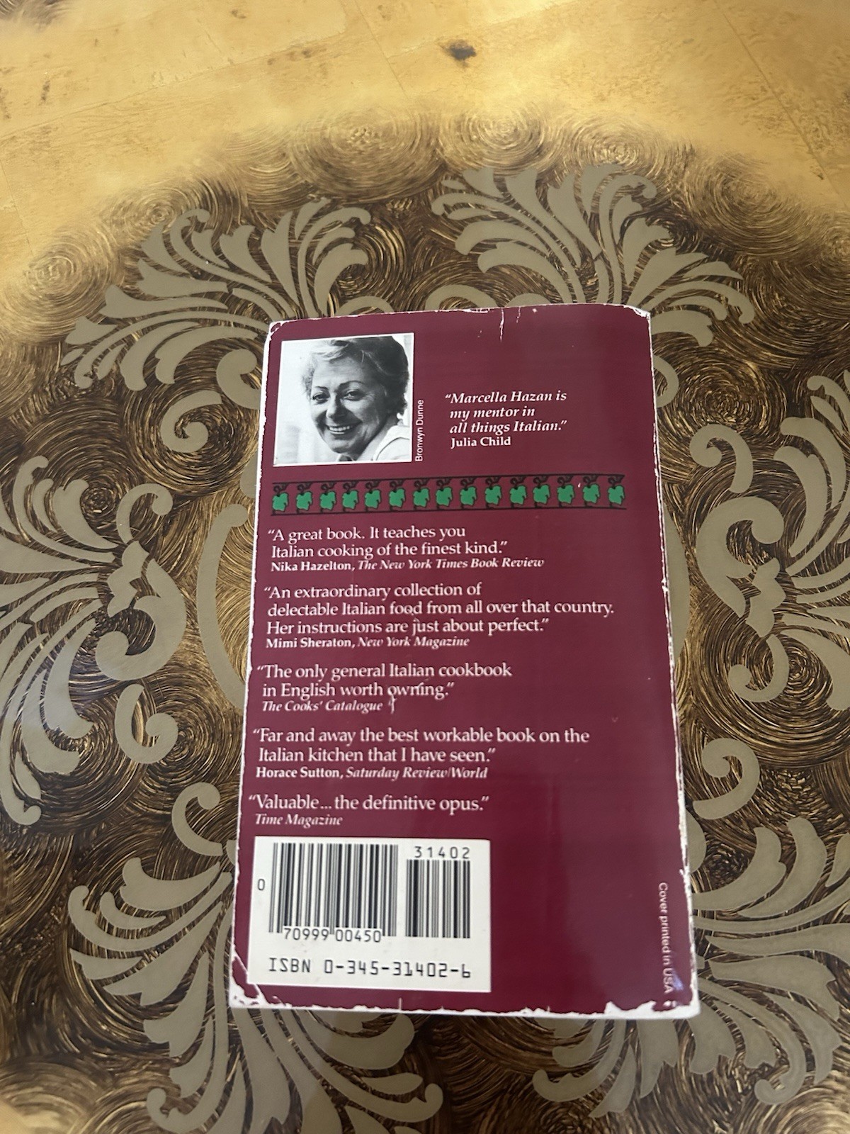 The Classic Italian Cookbook, Marcella Hazan, Paperback Vtg