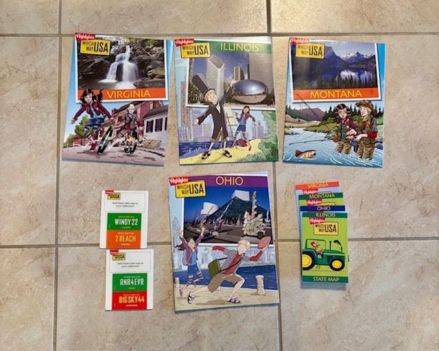 New – Lot Of 12 Highlights Which Way USA Puzzle Books With Maps, and state tags