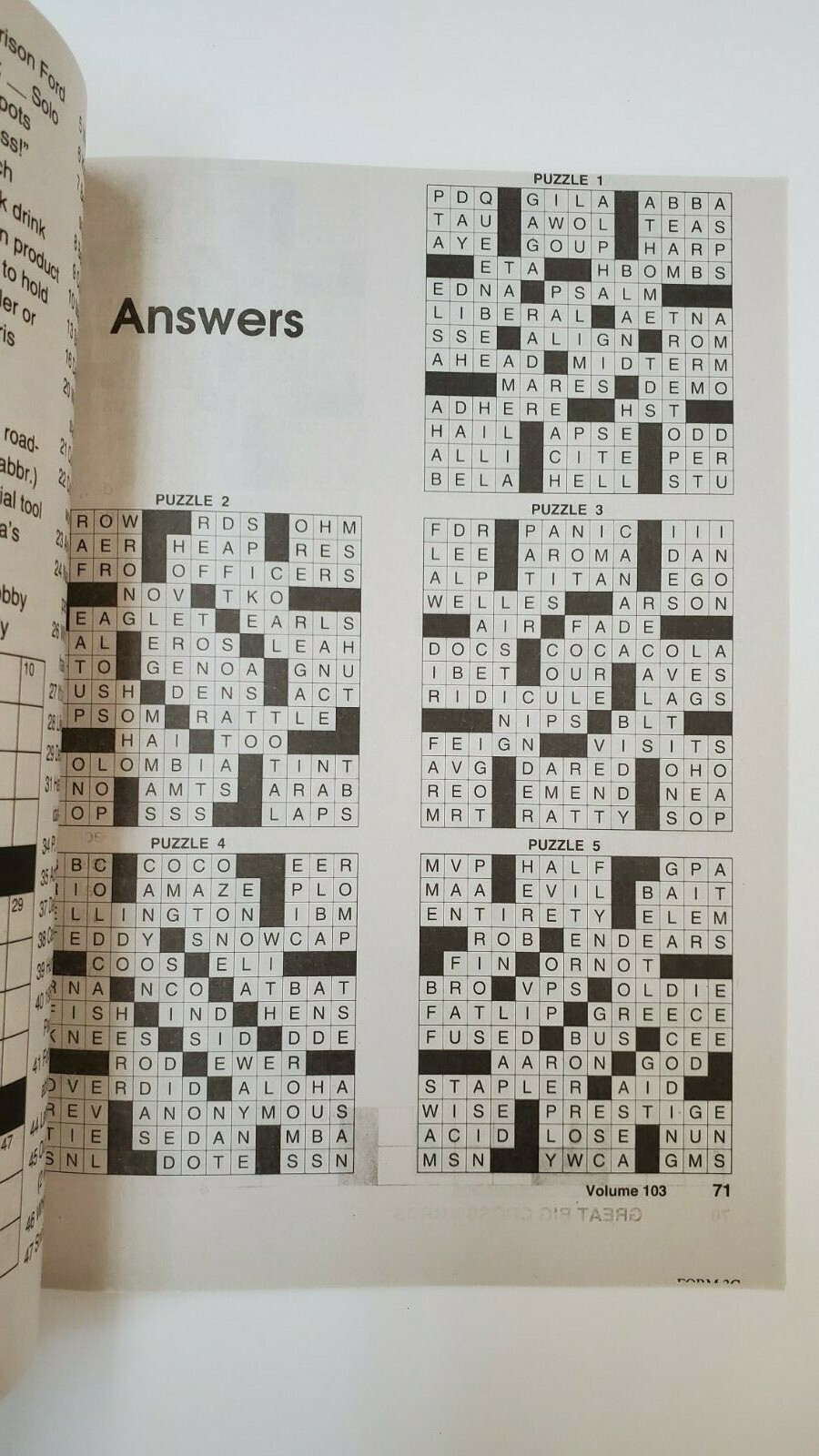 3 Large Print Great Big Crosswords Puzzle Books Vol# 154, 155, 156 Hobby Games