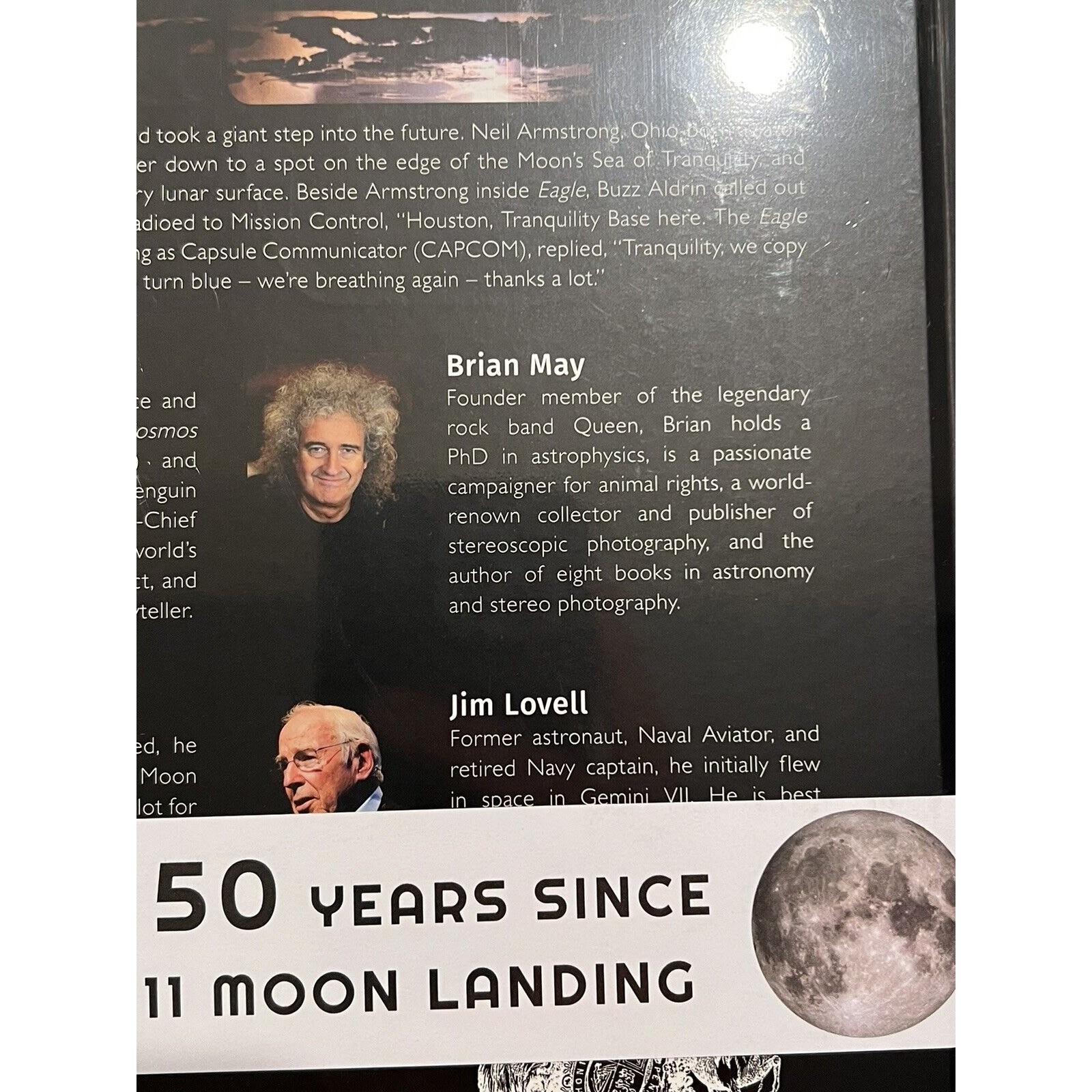 Brian May Signed Book David Eicher Mission Moon 3-D Stereo Autographed