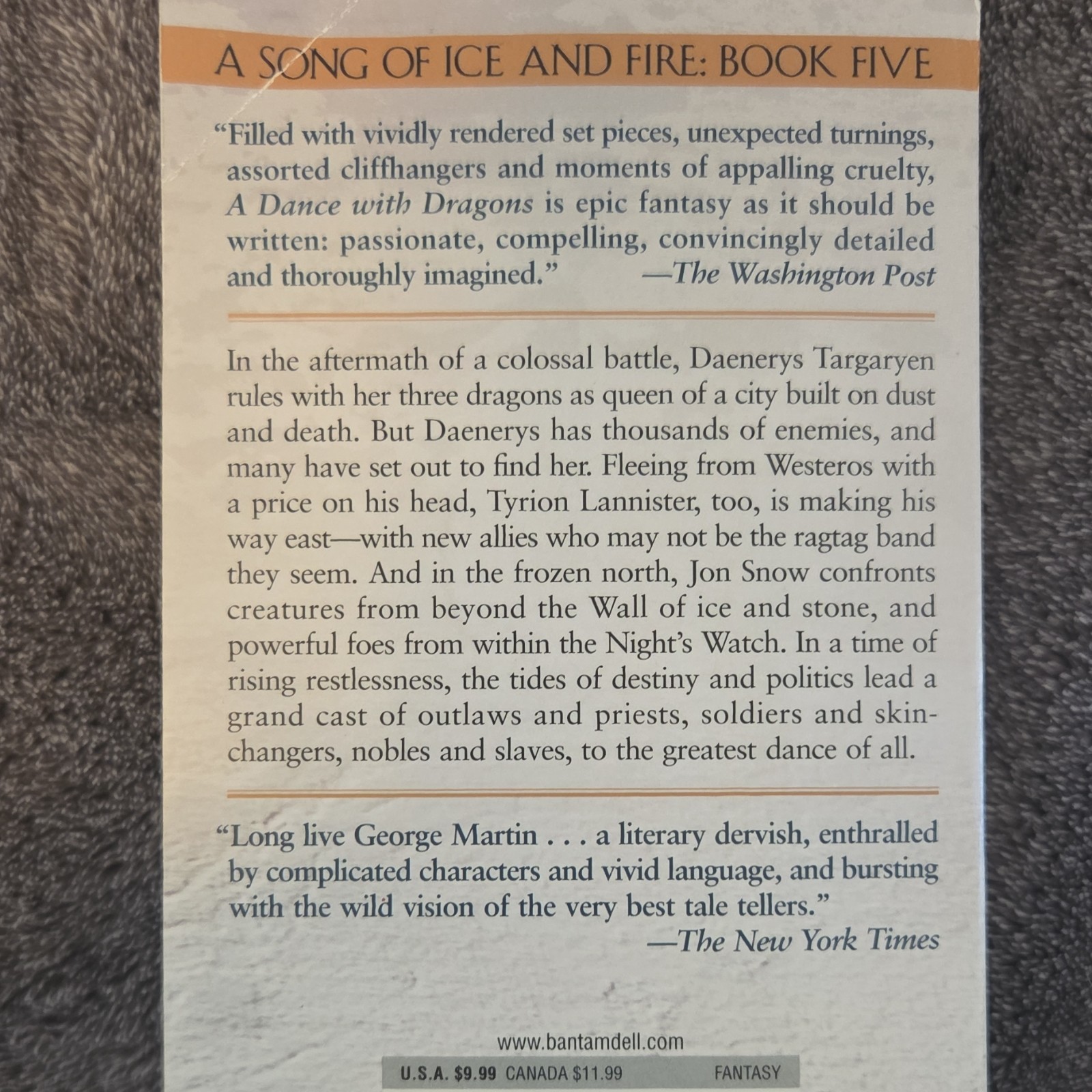George R. R. Martin A Dance with Dragons A Song of Ice and Fire Book 5 PB