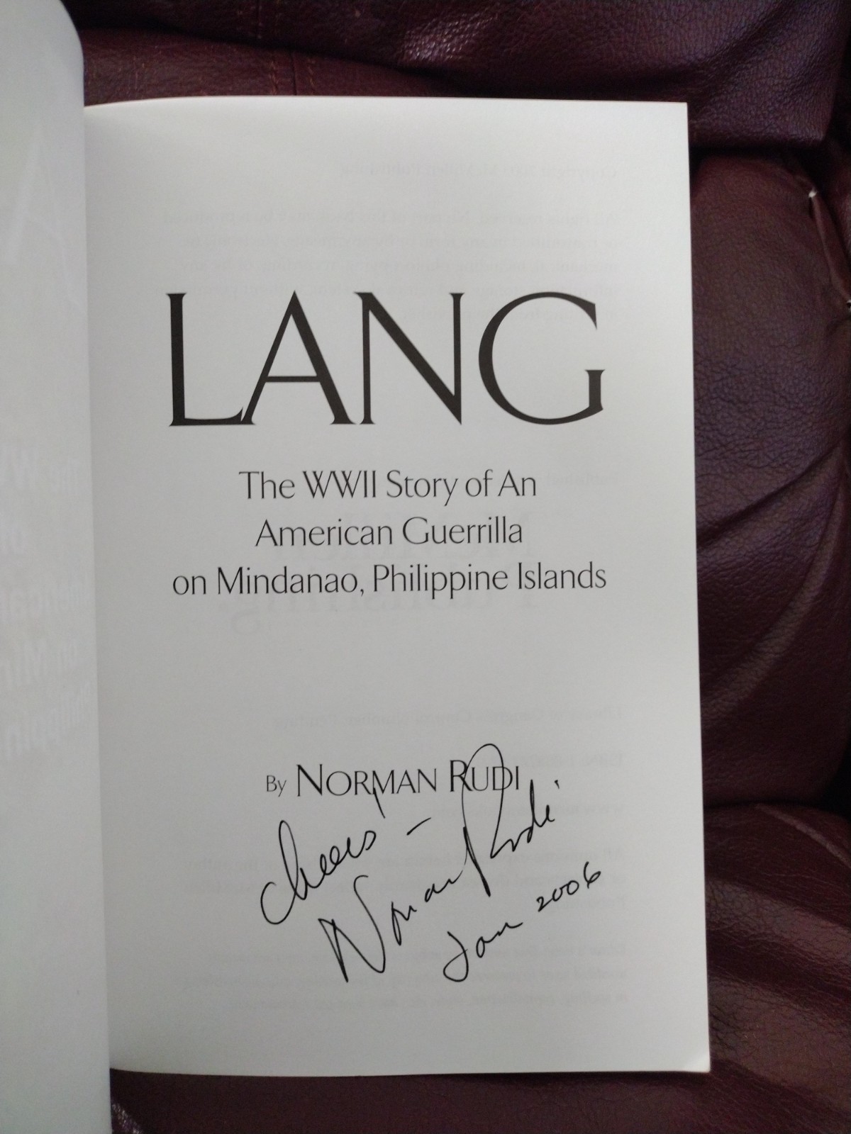 Lang : The WWII Story of an American Guerrilla on Mindanao, Philippine N. Rudi