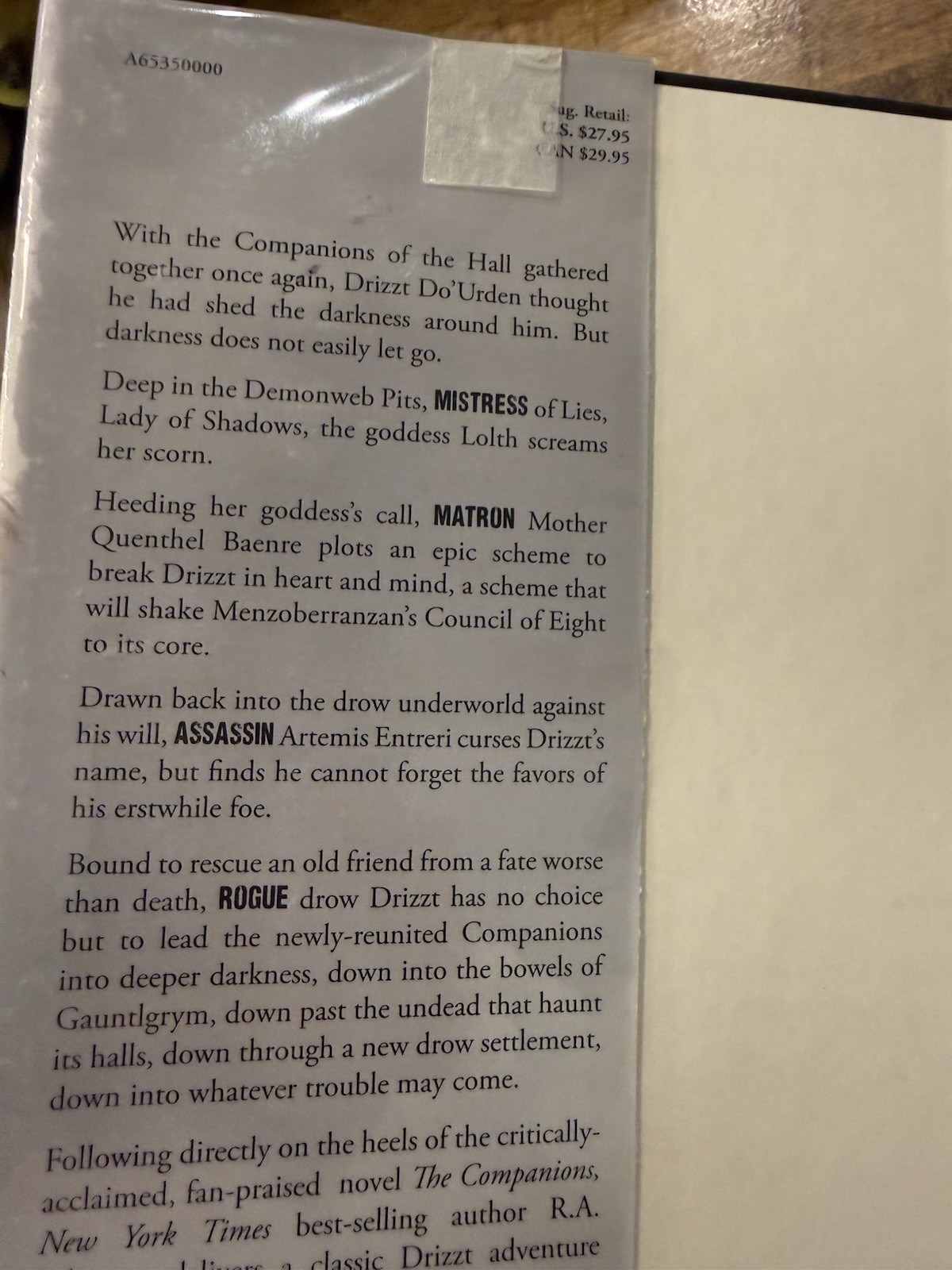 Night of the Hunter: Companions Codex I by R. A. Salvatore 1st Edition 1sr Print