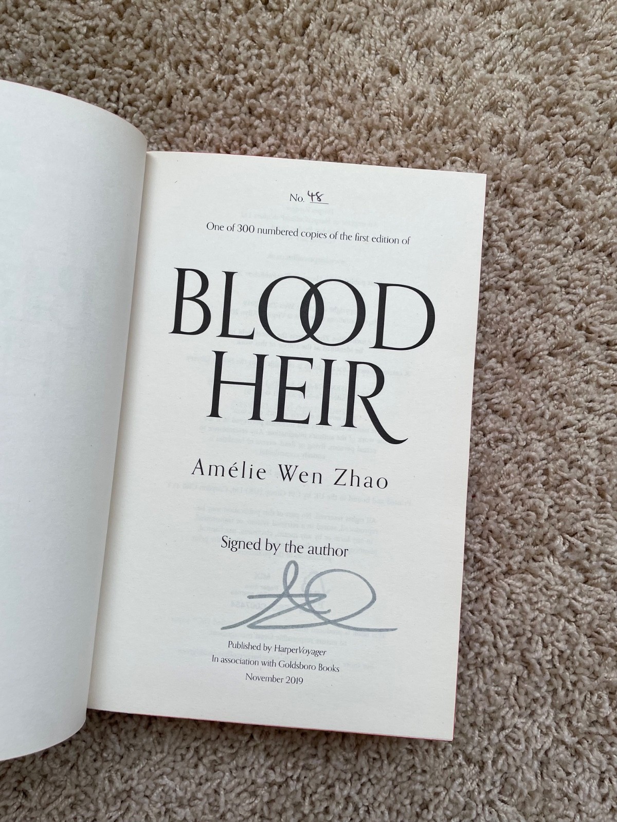 Blood Heir Trilogy Goldsboro Signed & Numbered Exclusive Editions sprayed edges