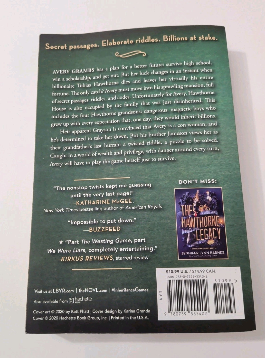 The Inheritance Games by Jennifer Lynn Barne Paperback