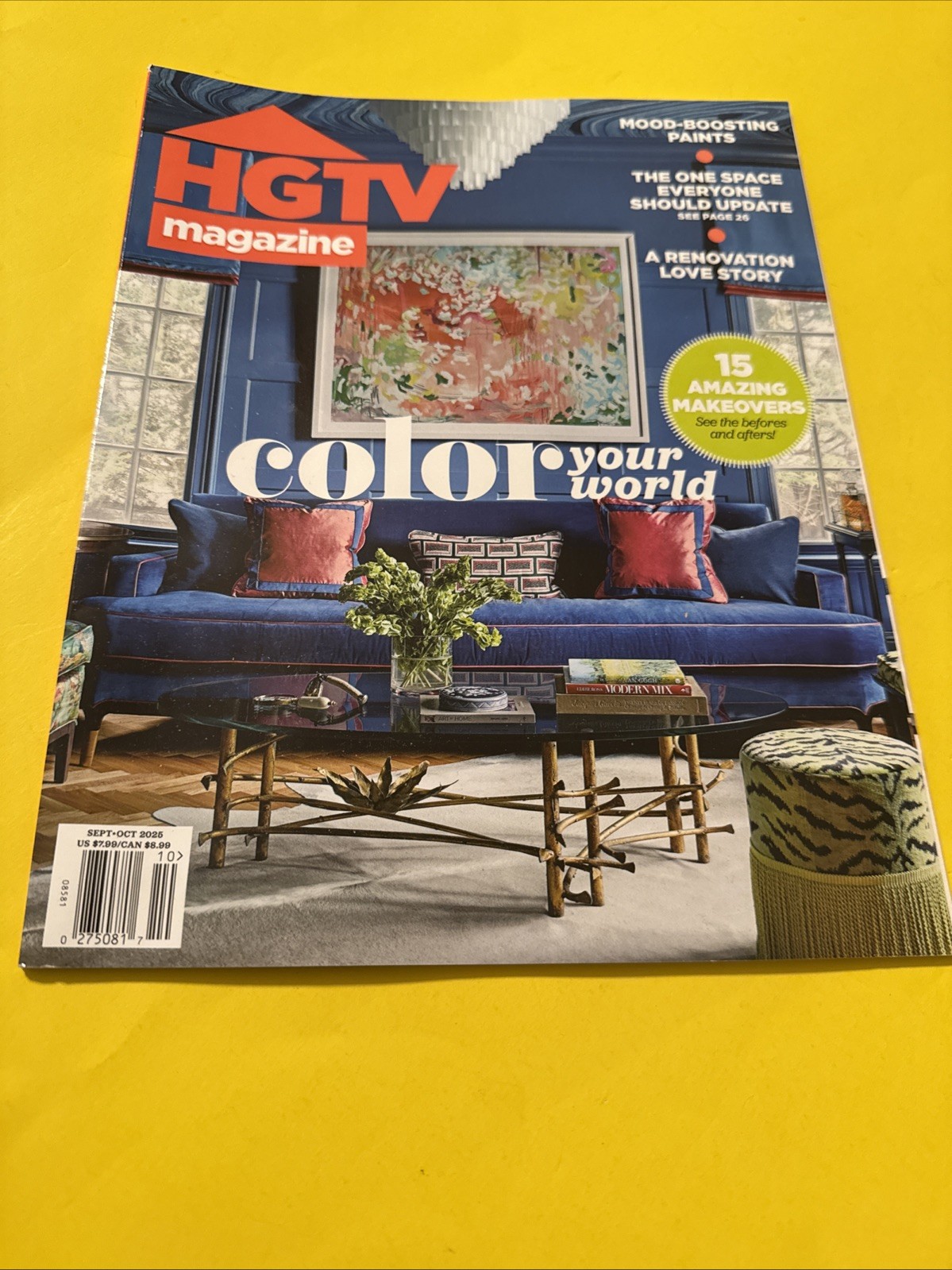 HGTV Magazine Sept/Oct 2025 COLOR YOUR WORLD -Brand New!