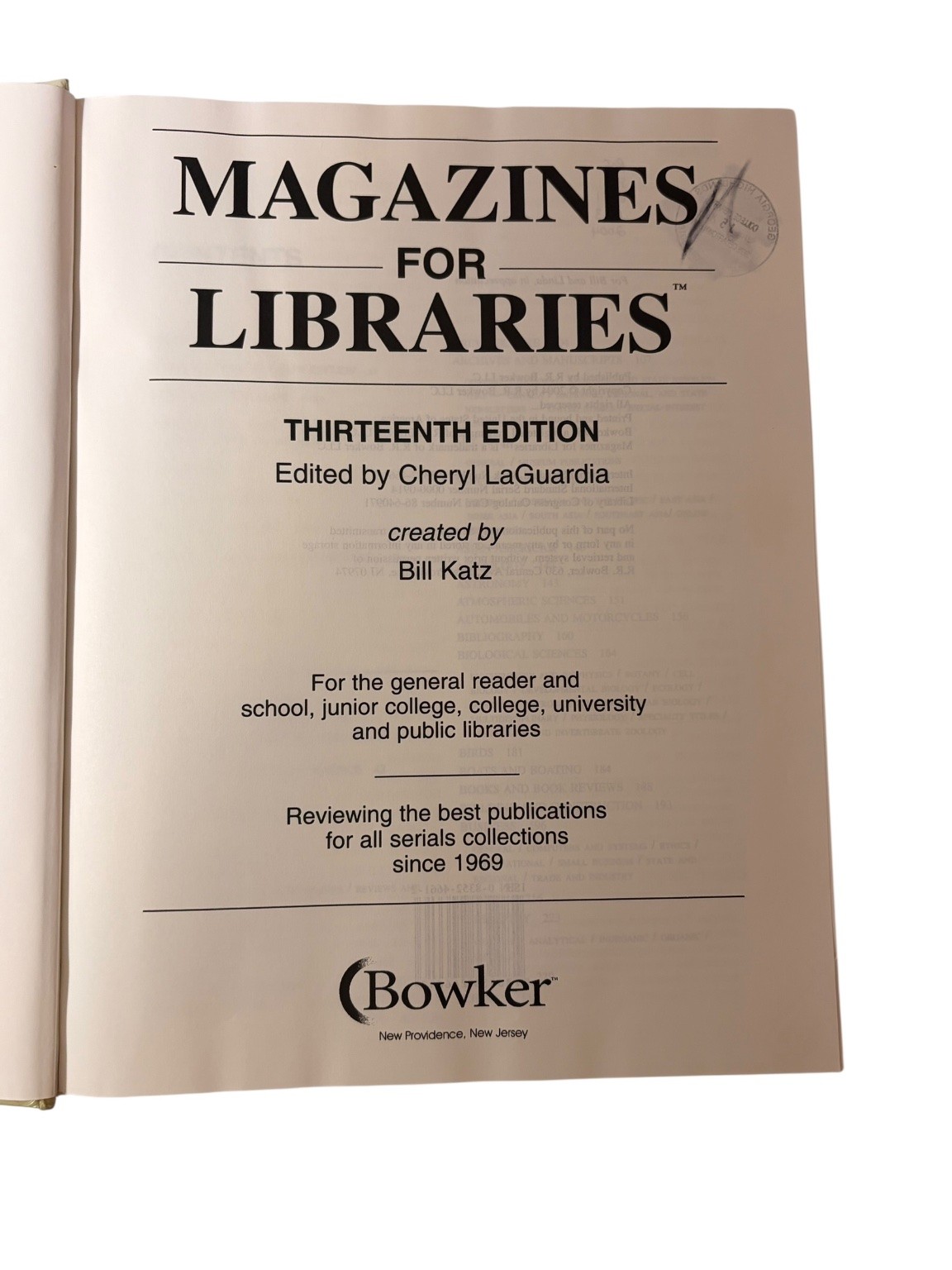 Magazines for Libraries Cheryl LaGuardia 2004 13th Edition Reference Bowker