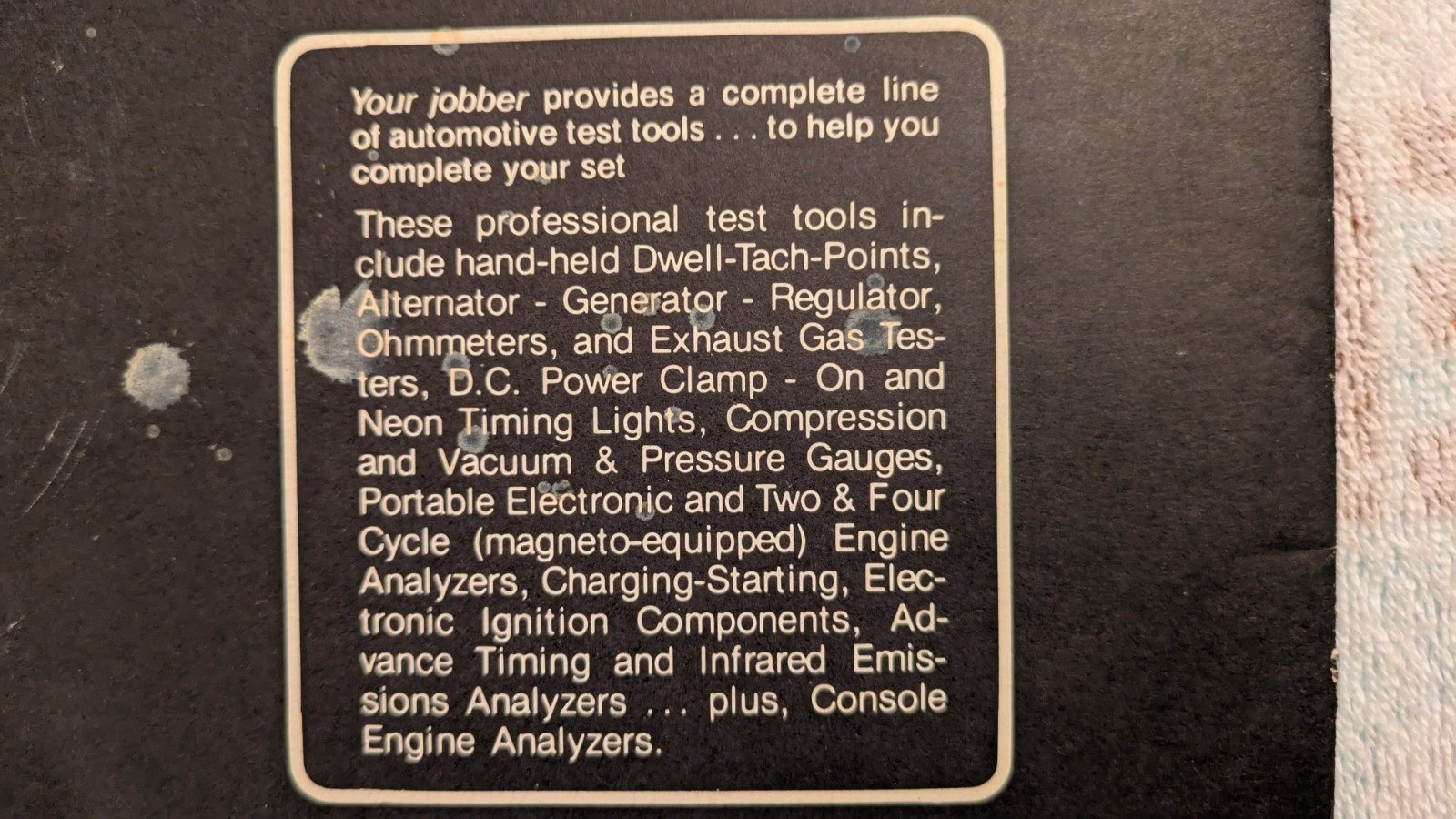 PROFESSIONAL TEST TOOLS Operating Manual & Automatic Tune-Up Guide, PB, 18 Pages