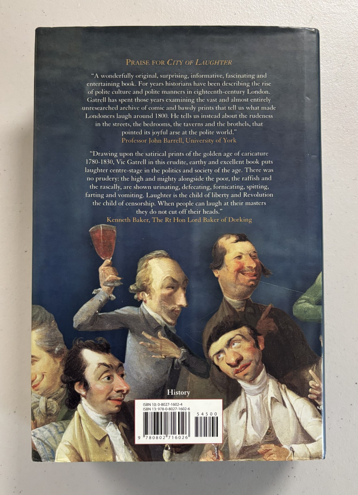 City of Laughter ~ Sex and Satire in 18th Century London Vic Gatrell HB
