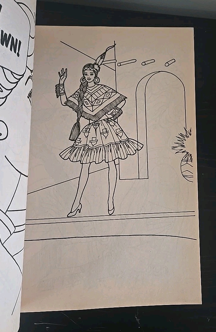 Vintage 1990 Mattel BARBIE Coloring Book A TRIP TO SANTA FE Golden # 1218-5 NOS