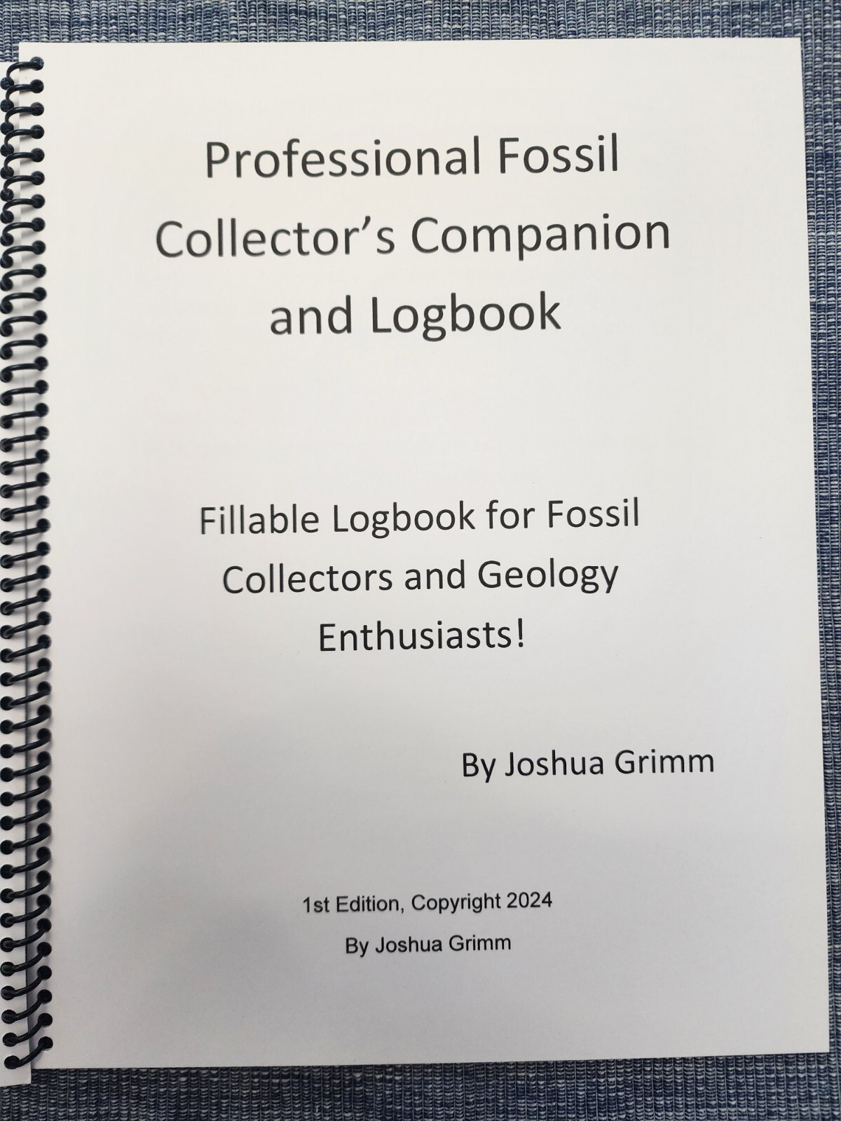 Fossil Hunters’ Companion and Logbook, Spiral Bound, Vinyl Covers 🇺🇲🇺🇲