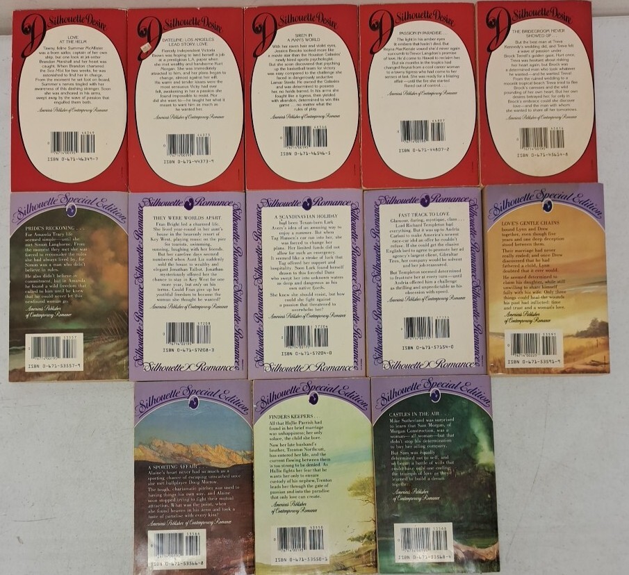 VINTAGE Lot Of 13 Silhouette Novels, Romance, Desire, & Special Editions #2.1.29