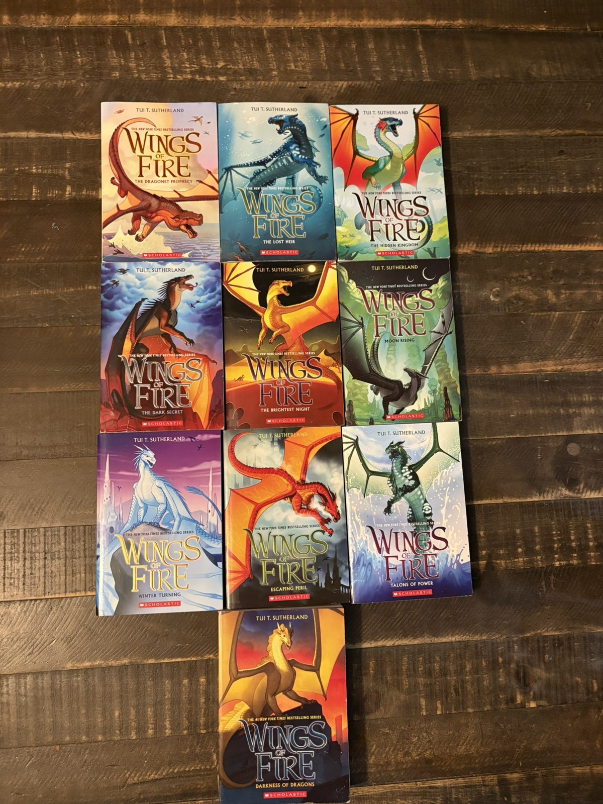 Wings of Fire 1-10 Paperback Book Set Lot By Tui T. Sutherland Dragons Mystical