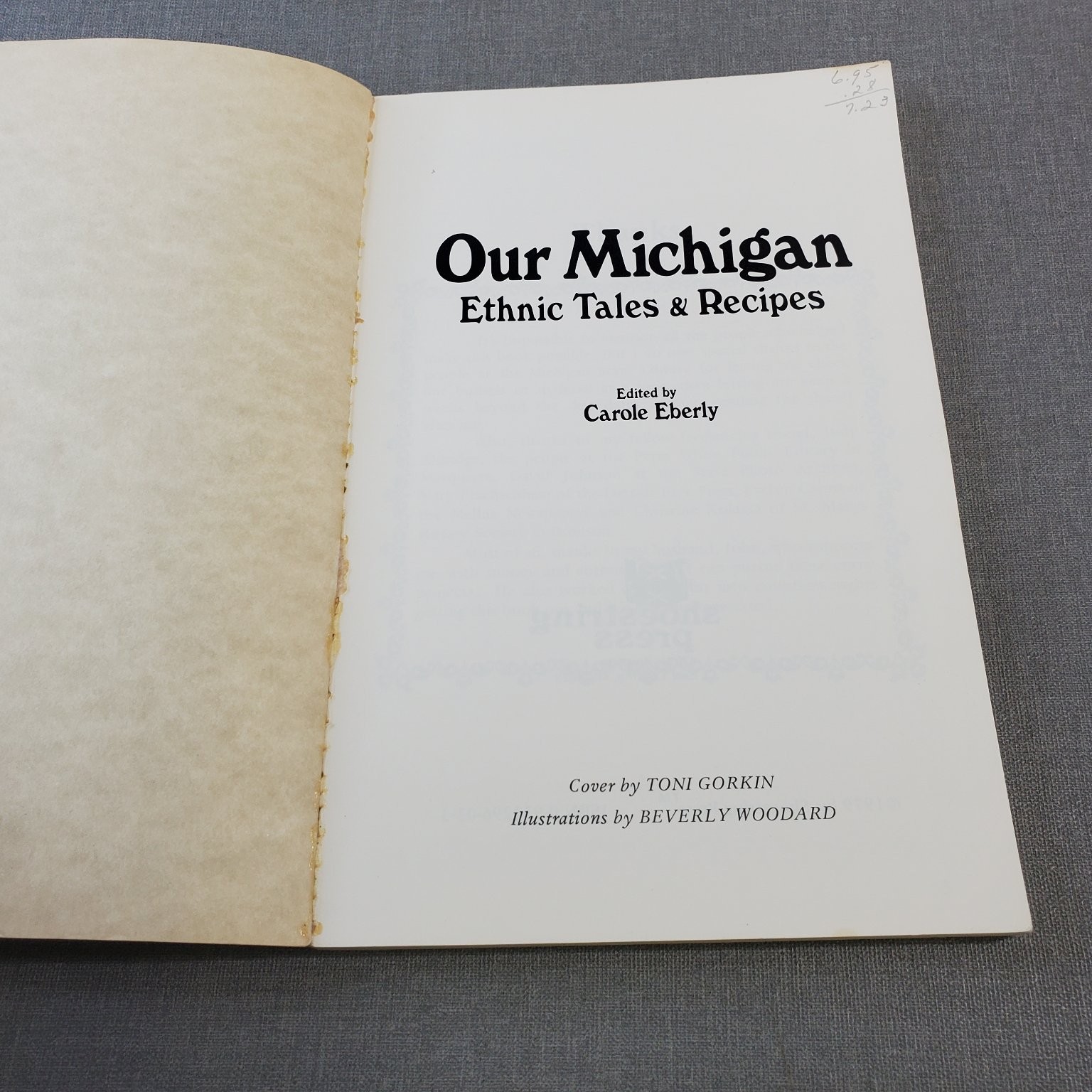 Our Michigan Ethnic Tales & Recipes Carole Eberly 1976 Michigan Cookbook
