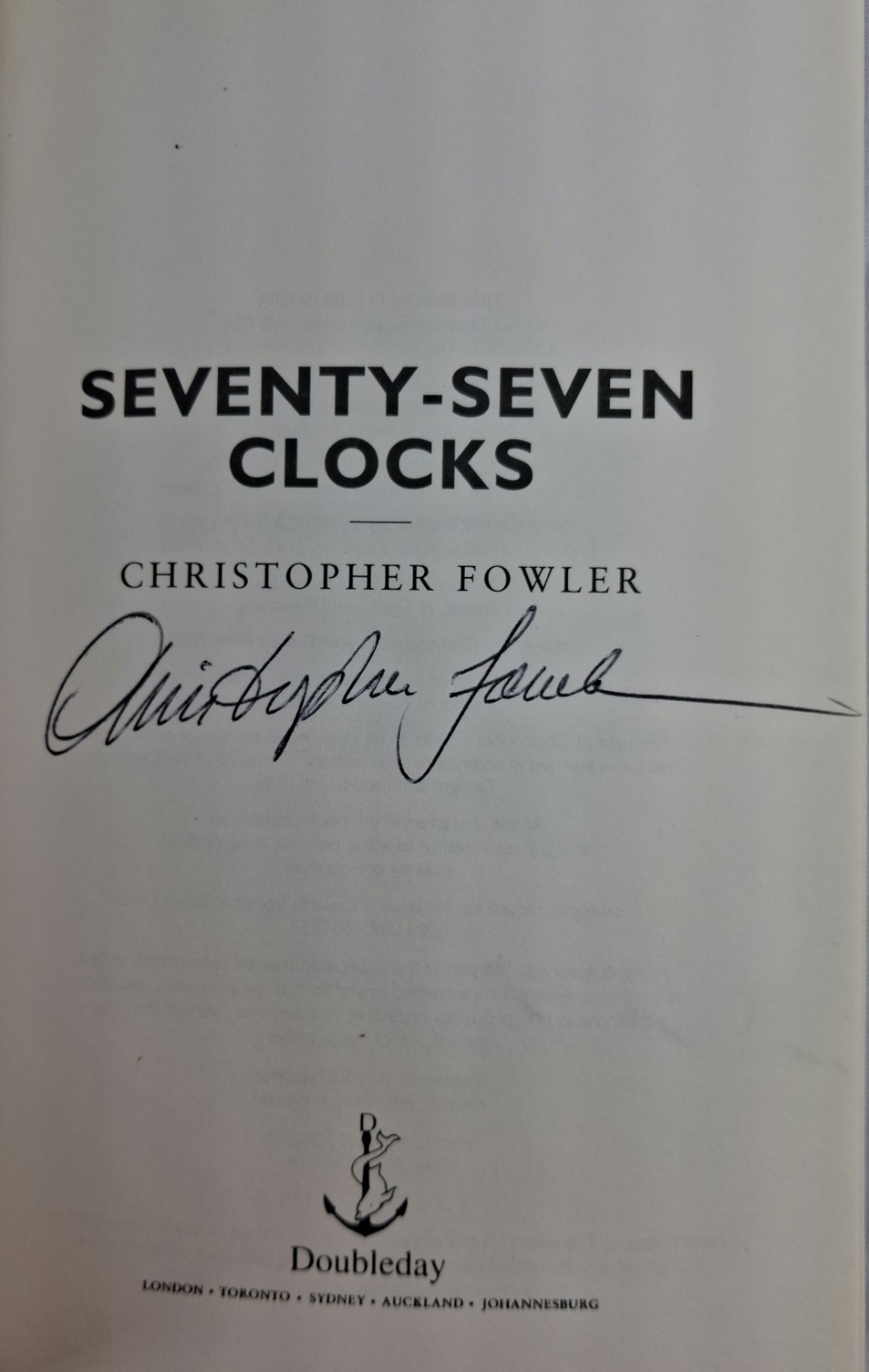 5 Christopher Fowler Bryant & May Series Seventy-Seven Clocks Signed HBDJ