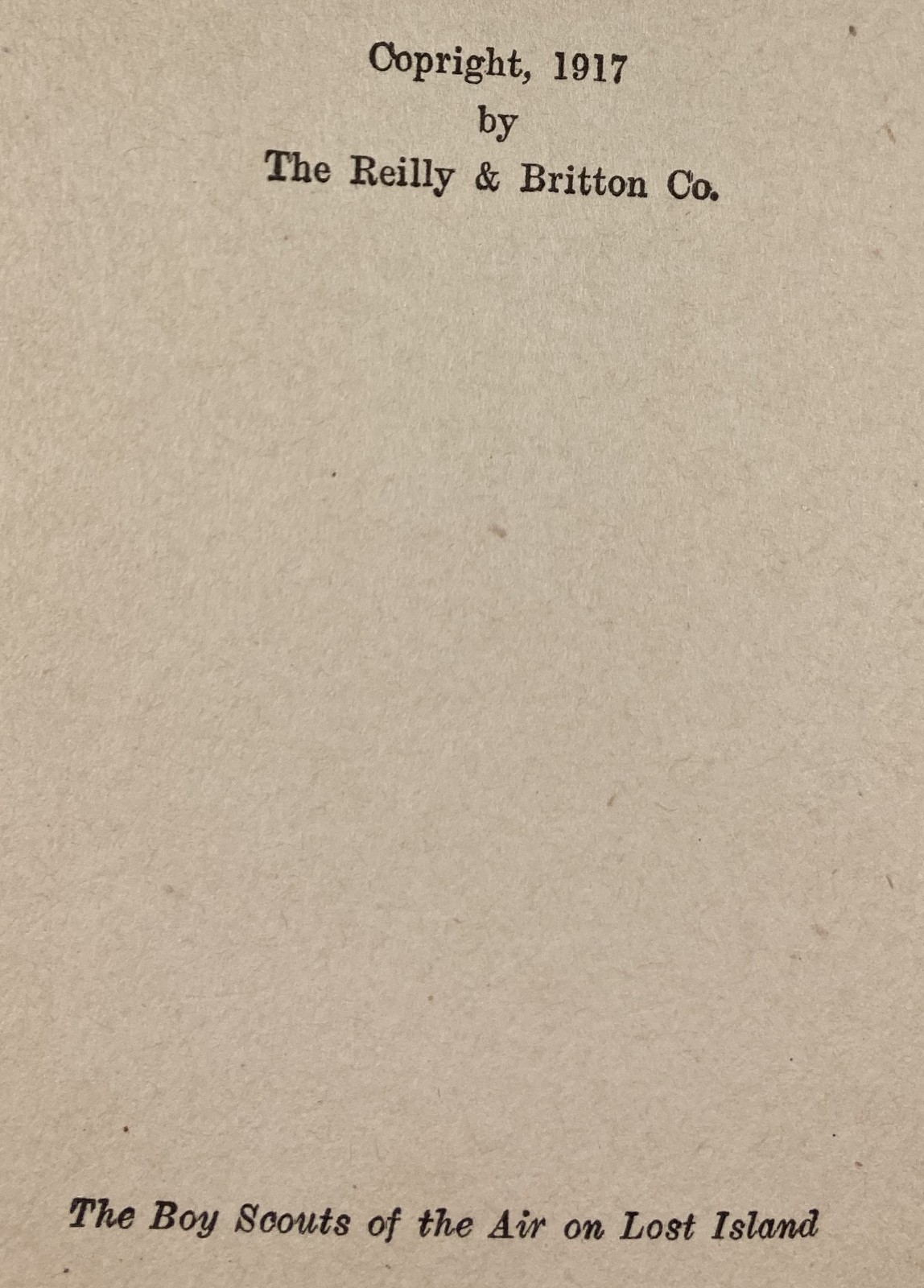 BOY SCOUTS OF THE AIR ON LOST ISLAND. Gordon Stuart. Antique 1917 HC.