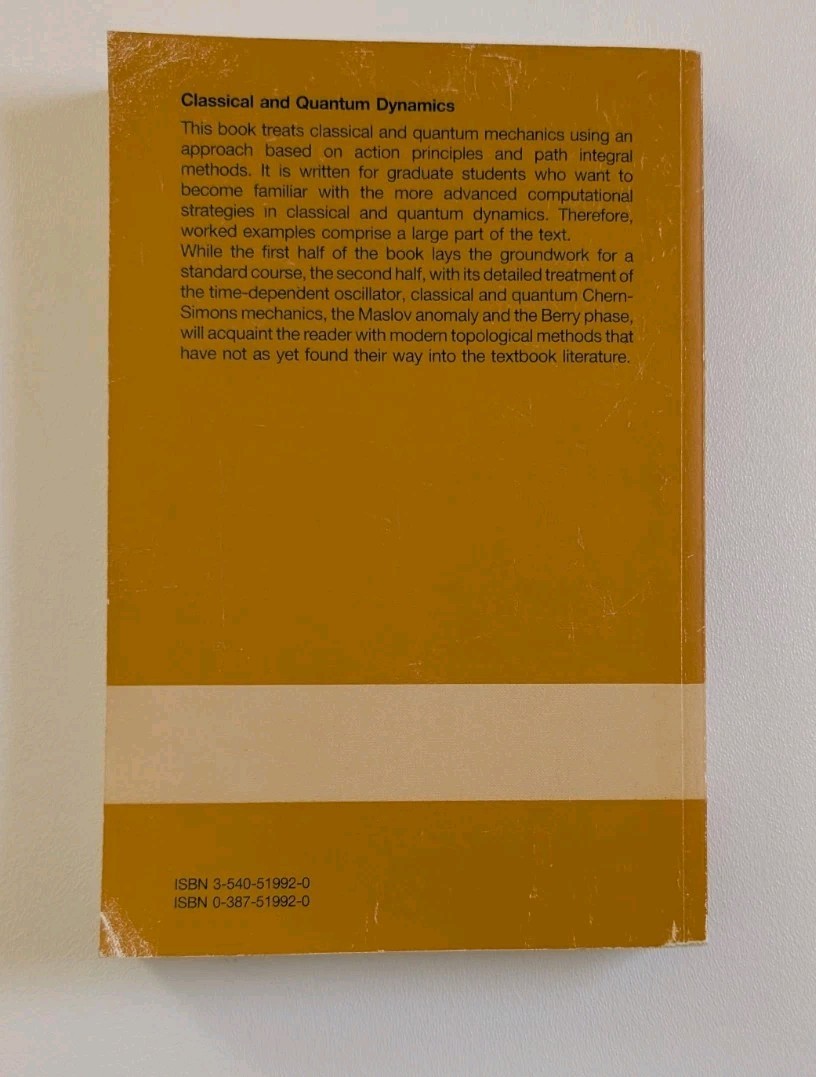 Classical and Quantum Dynamics Dittrich & Reuter Springer-Verlag 1992 Softcover