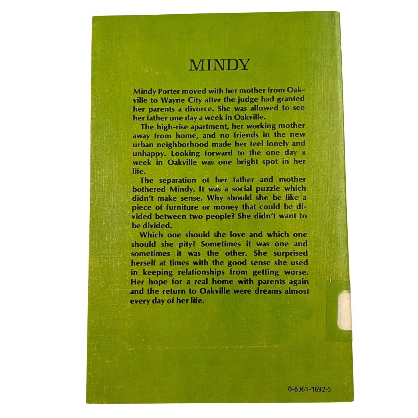 Mindy Vintage Paperback Dorothy Hamilton 1970s Divorce Growing Up Teen Girls
