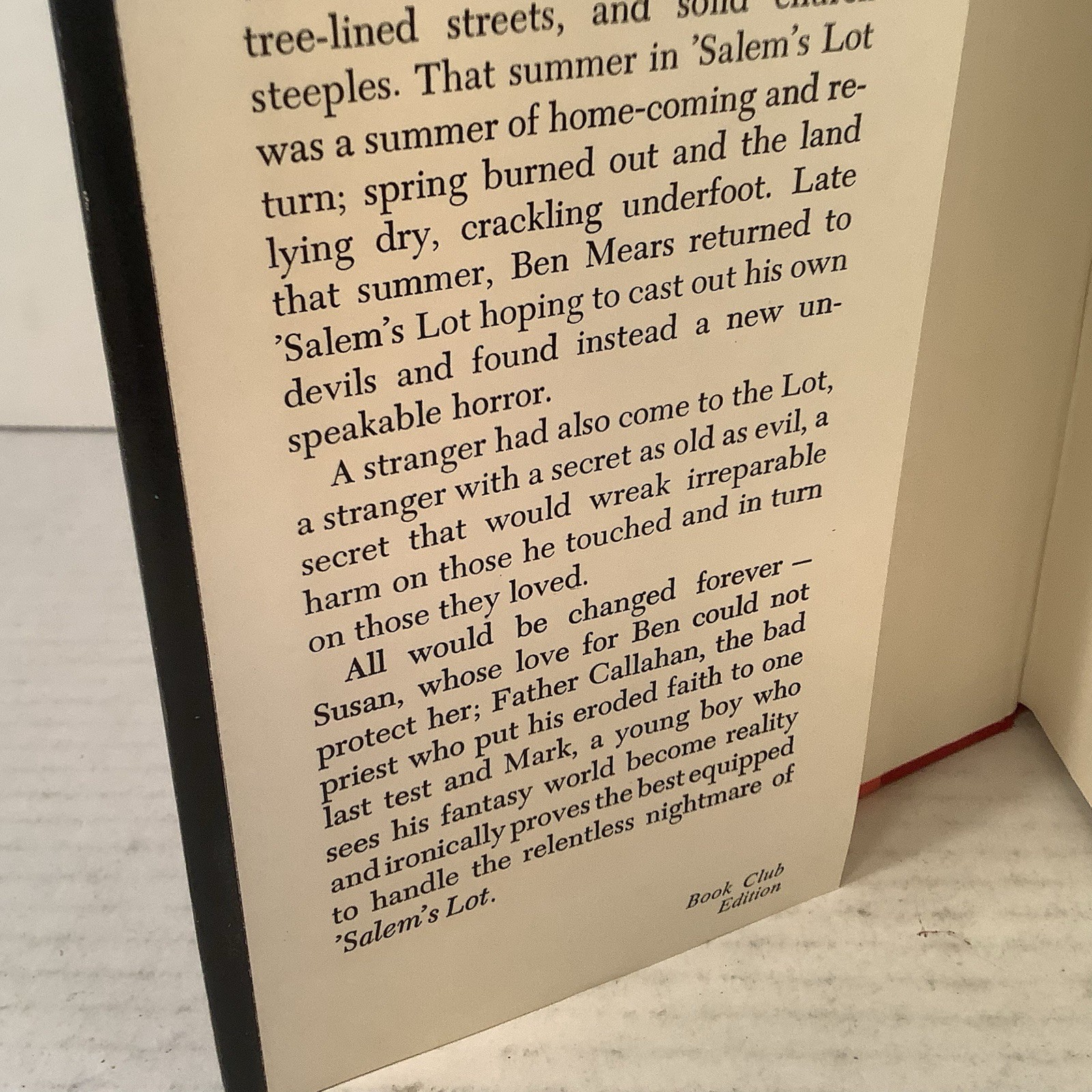 Salem’s Lot Stephen King HCDJ 1975 BCE Book Club Edition Doubleday