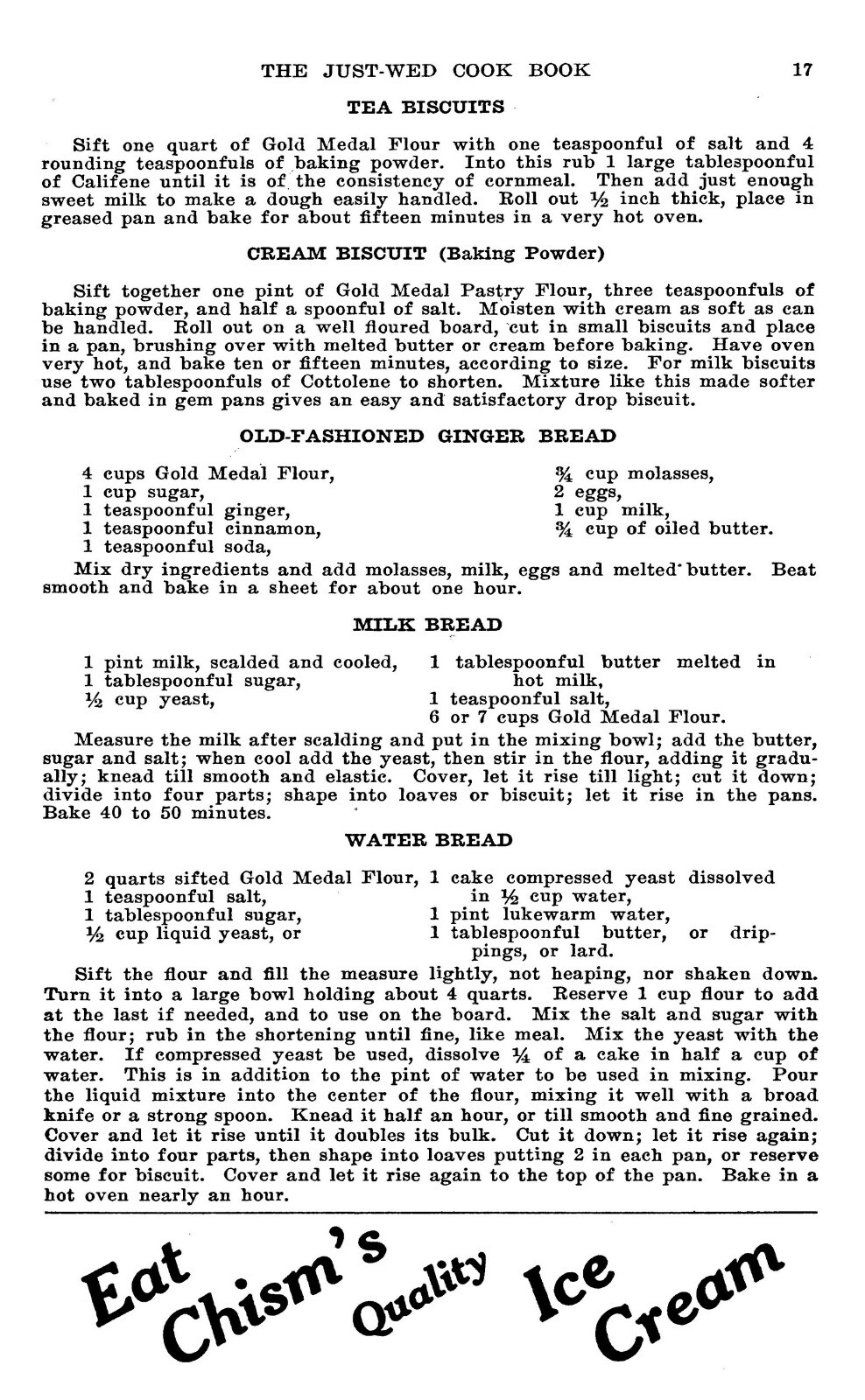 1917 The Just Wed Cook Book 106 Pages