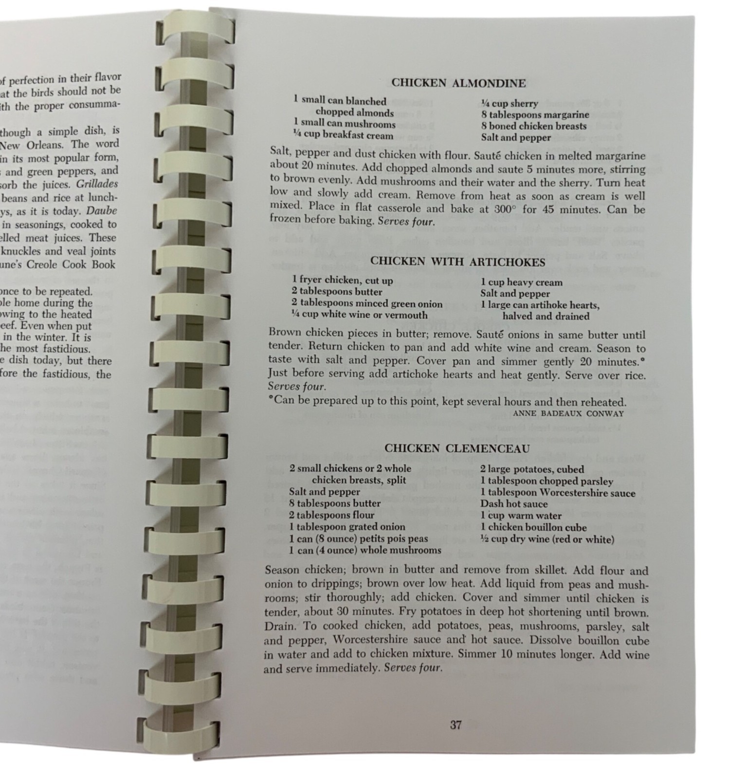 Recipes And Reminiscences Of New Orleans Cookbook Spiral Bound 1971 Southern