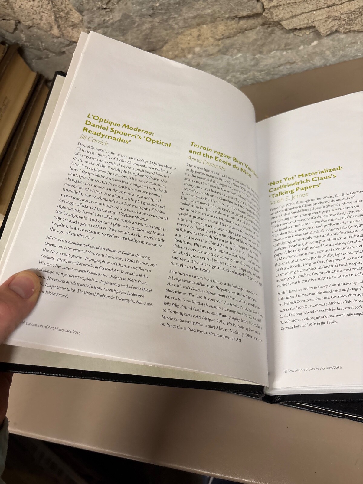 ART HISTORY Journal for the Association for Art History / 5 ISSUES 2016 Academic