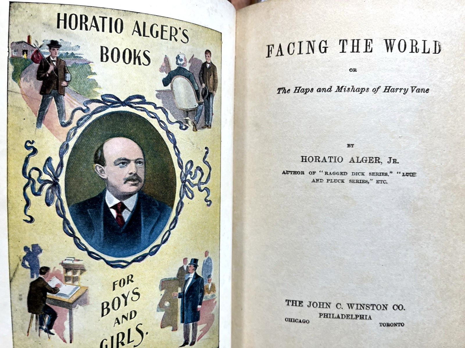Horatio Alger, Jr. juvenile novels, Lot of 8 Vintage 1894 – 1933, HC, Good cond