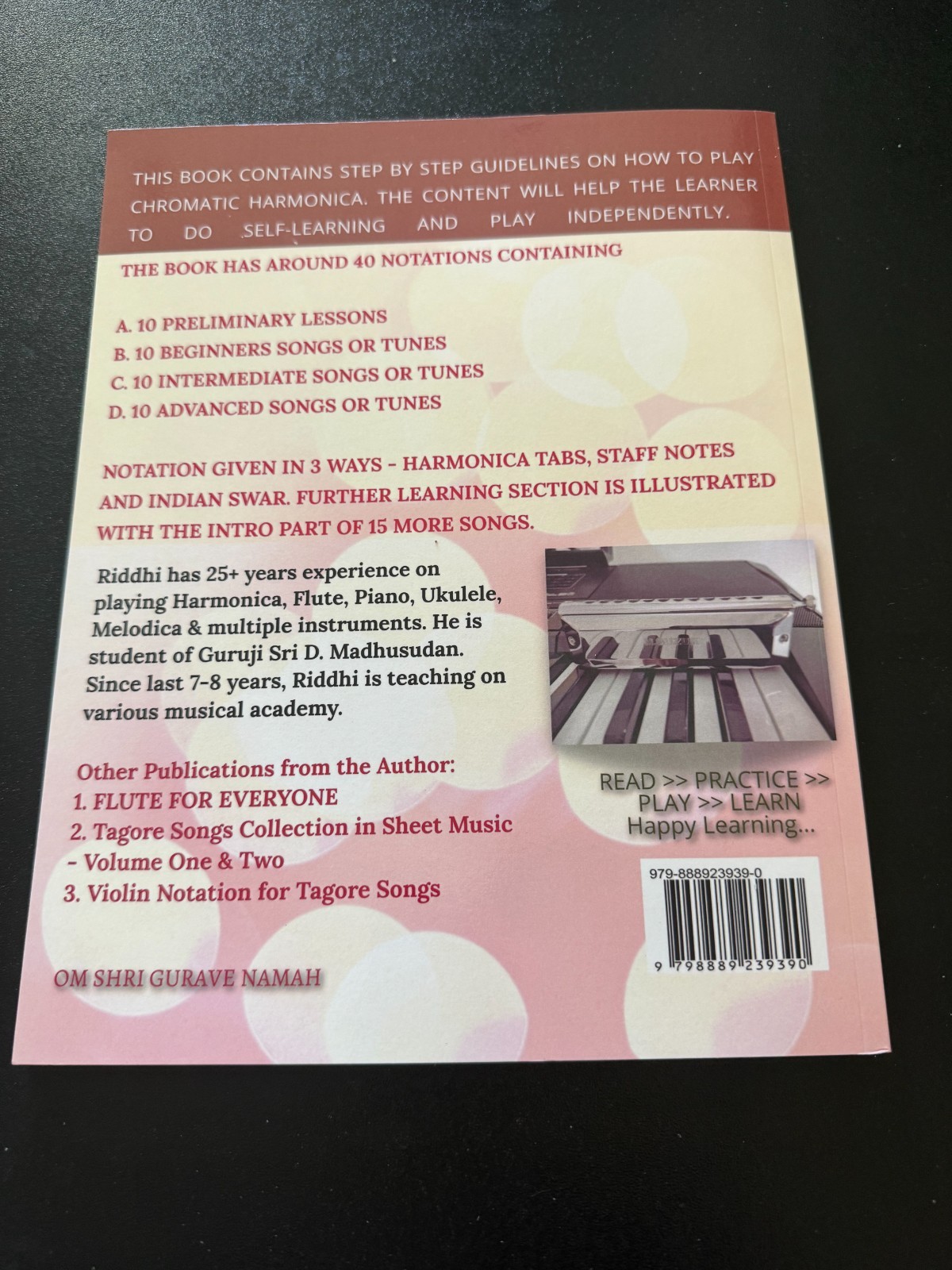 Chromatic Harmonica Method Book Vol 1 Mouth Organ For Everyone Riddhi Sanyal