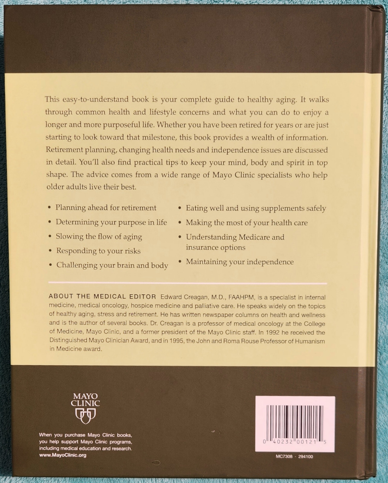 Mayo Clinic On Healthy Aging 2013 First Edition Hardcover 415 Pages