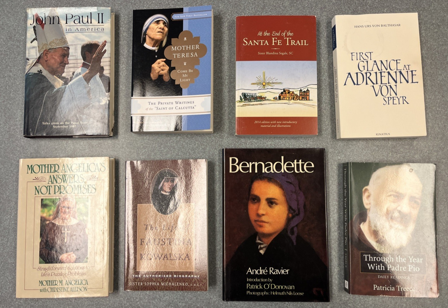 Lot 8 Catholic Biographies, John Paul II, Mother Teresa, Padre Pio, Bernadette
