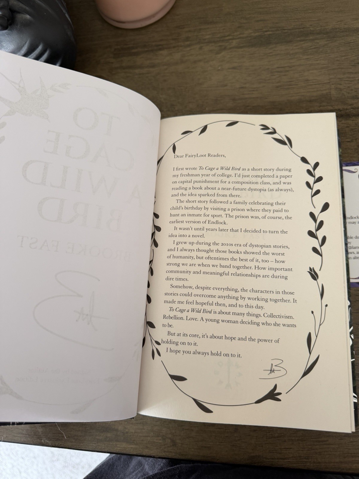 To Cage A Wild Bird By Brooke Fast Fairyloot Edition Signed