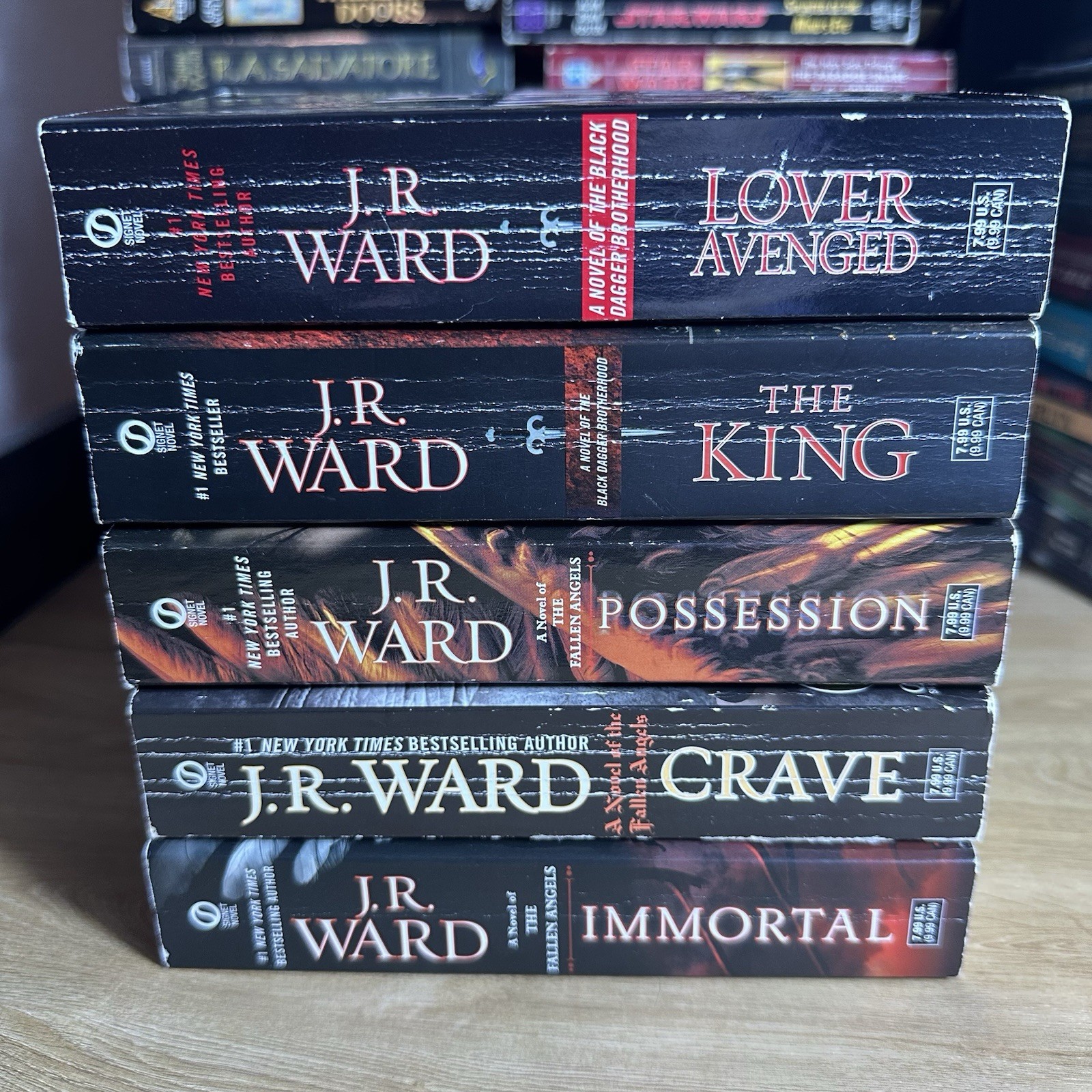 J.R. Ward Paperback Book Lot Fallen Angels Black Dagger Brotherhood Romantasy