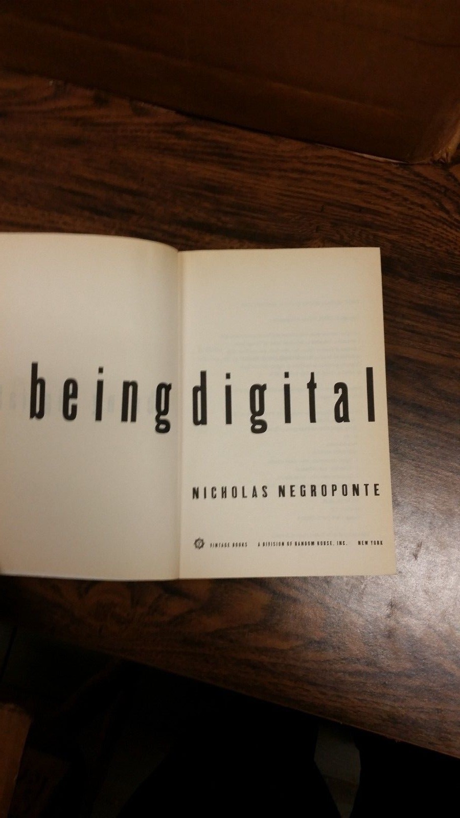 Hard Cover – Being Digital by Nicholas Negroponte – J43