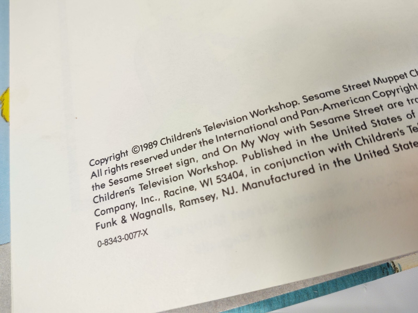 Vtg 89 On My Way With Sesame Street Volume 3 Getting Ready For School Book CTW