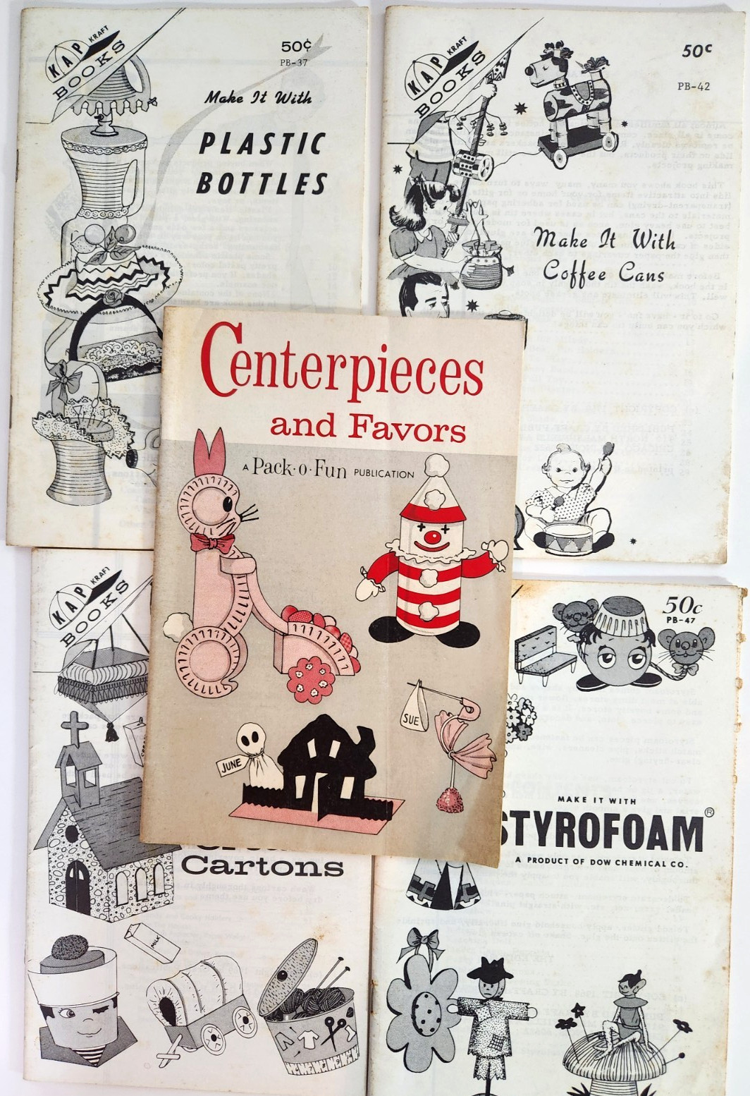 KAP Kraft Booklets Lot Of 5 Vintage Craft Art Booklets Reuse Upcycle Kids Toys
