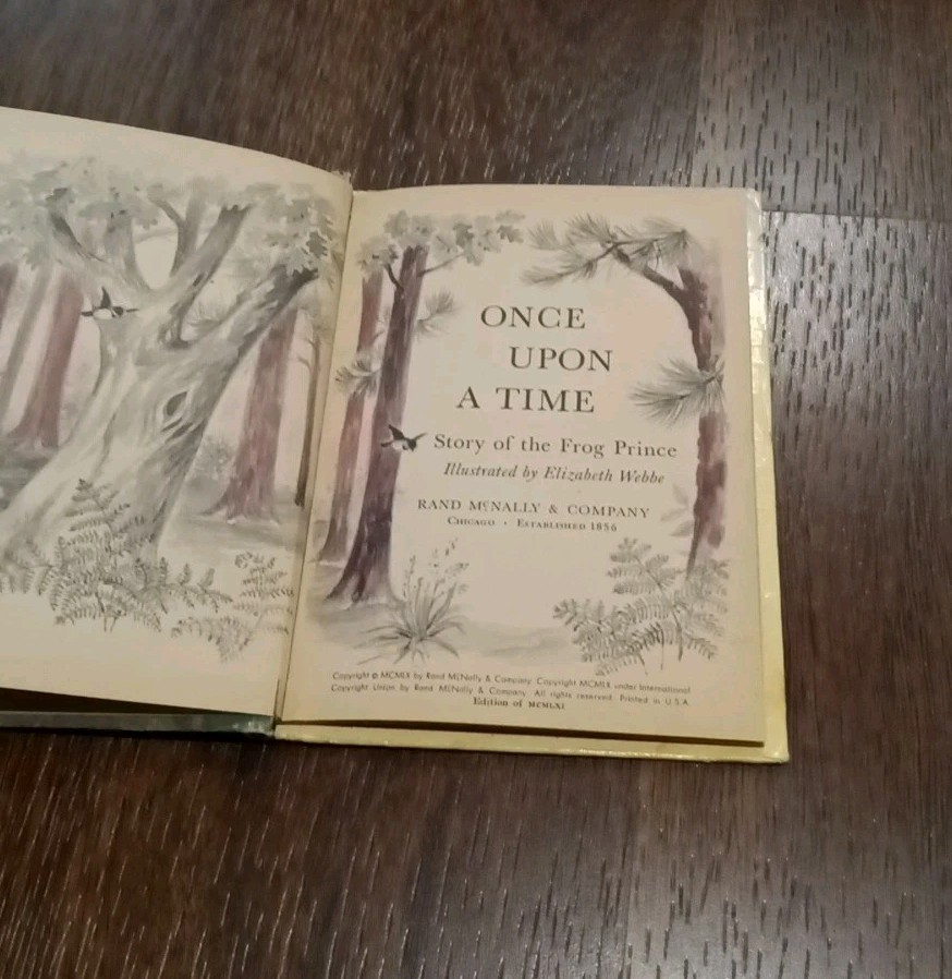 “ONCE UPON A TIME” (1960) JUNIOR ELF BOOK Rand McNally Story Of The Frog Prince.