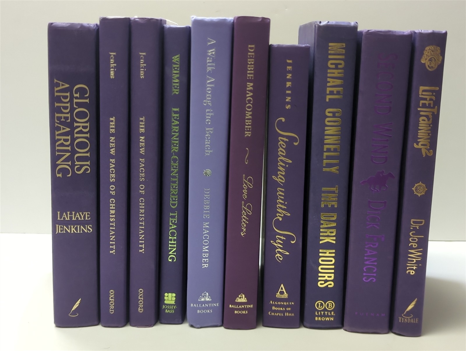 Random Lot – 10 PURPLE Staging, Decor, Prop, Beautiful HC books-lettering varies